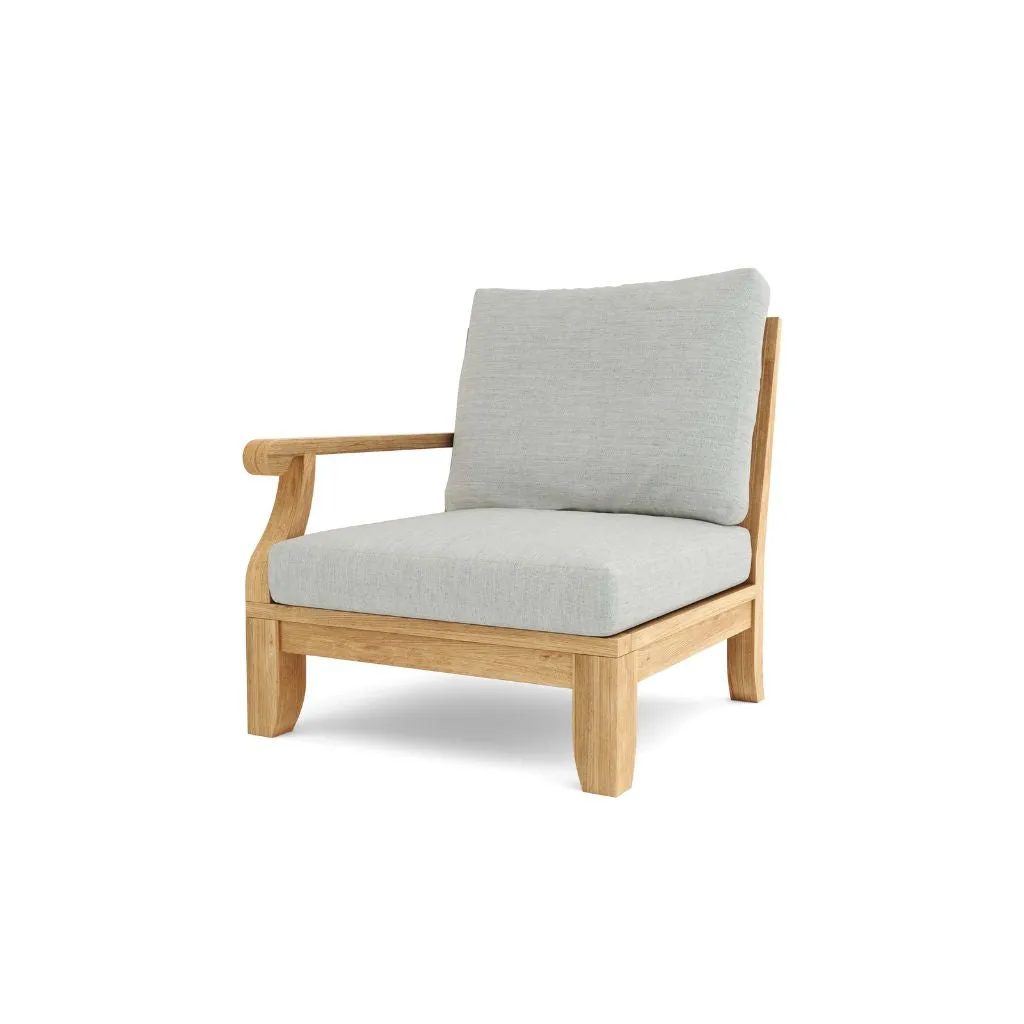Decadent Riviera Luxe Right Modular, Sanded Smooth To Original Form & Crafted In Solid Teak.