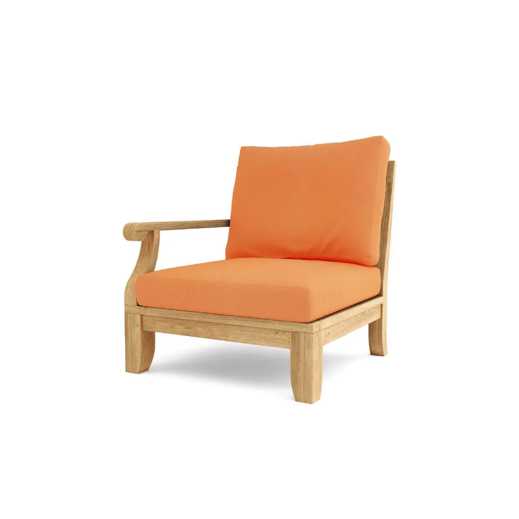 Decadent Riviera Luxe Right Modular, Sanded Smooth To Original Form & Crafted In Solid Teak.
