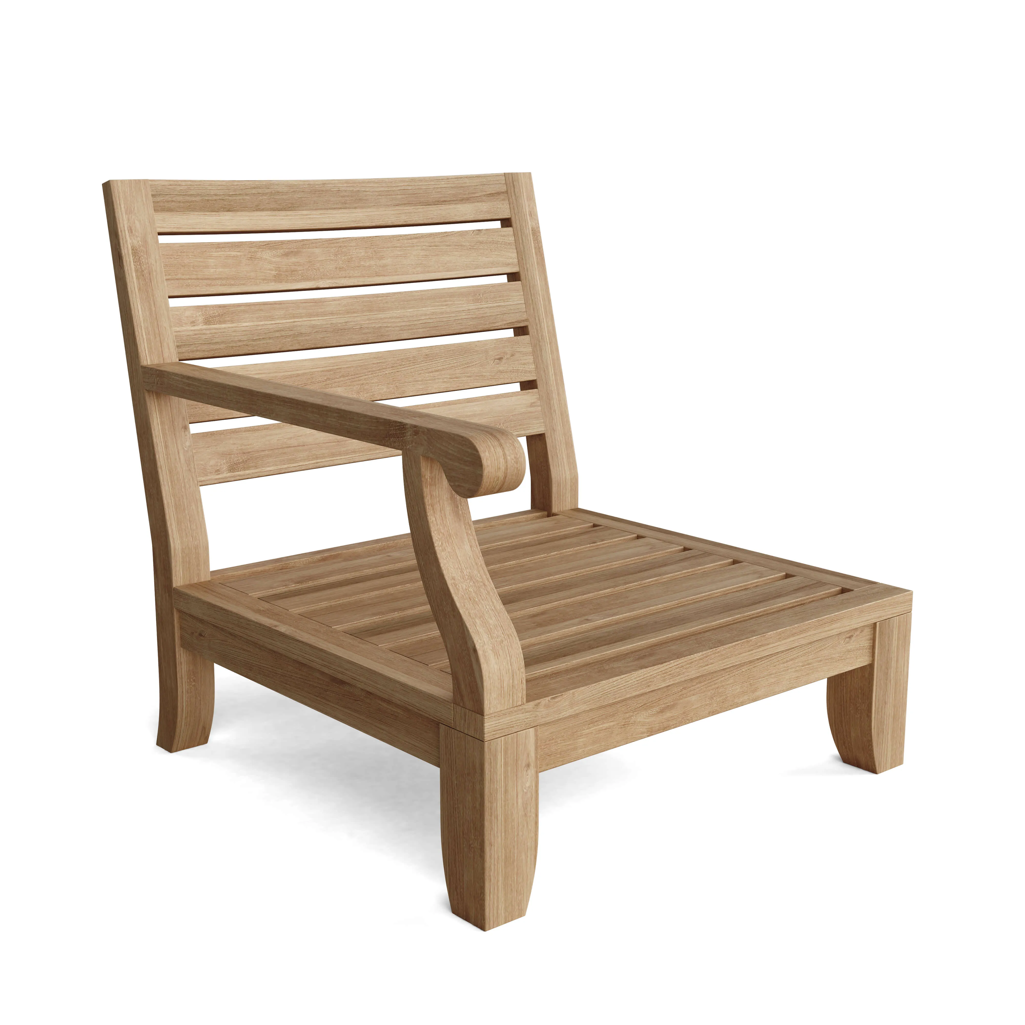 Decadent Riviera Luxe Right Modular, Sanded Smooth To Original Form & Crafted In Solid Teak.
