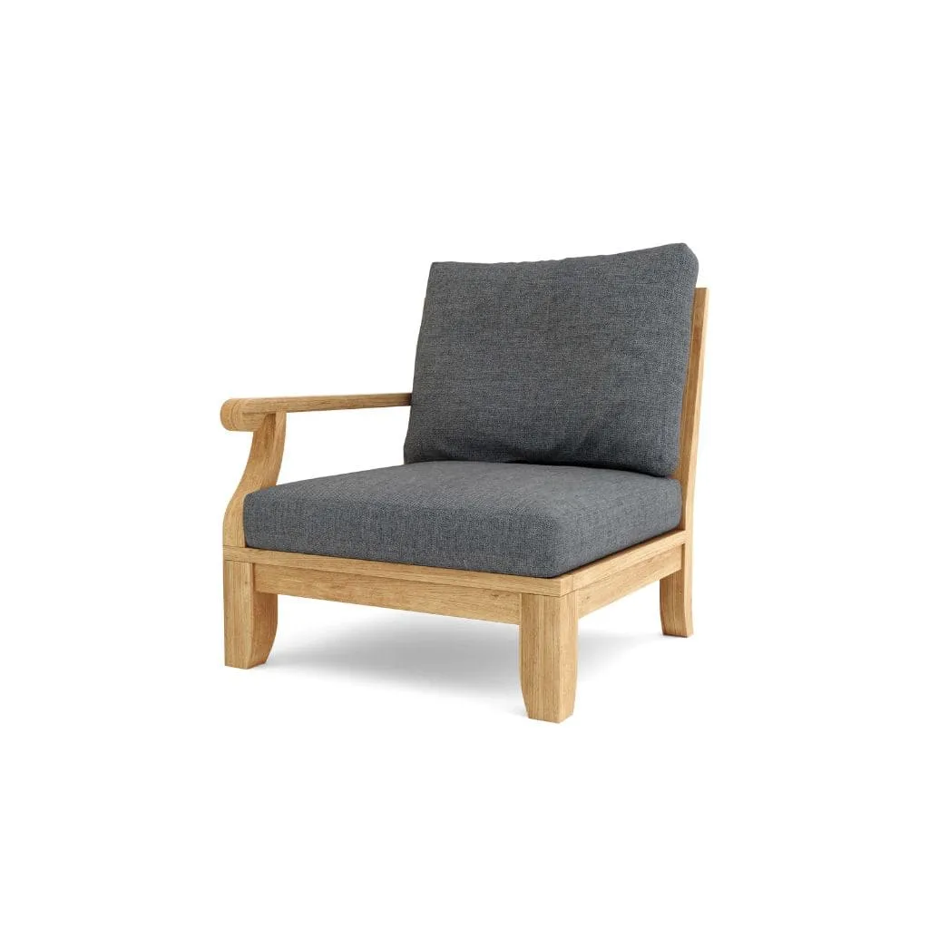 Decadent Riviera Luxe Right Modular, Sanded Smooth To Original Form & Crafted In Solid Teak.