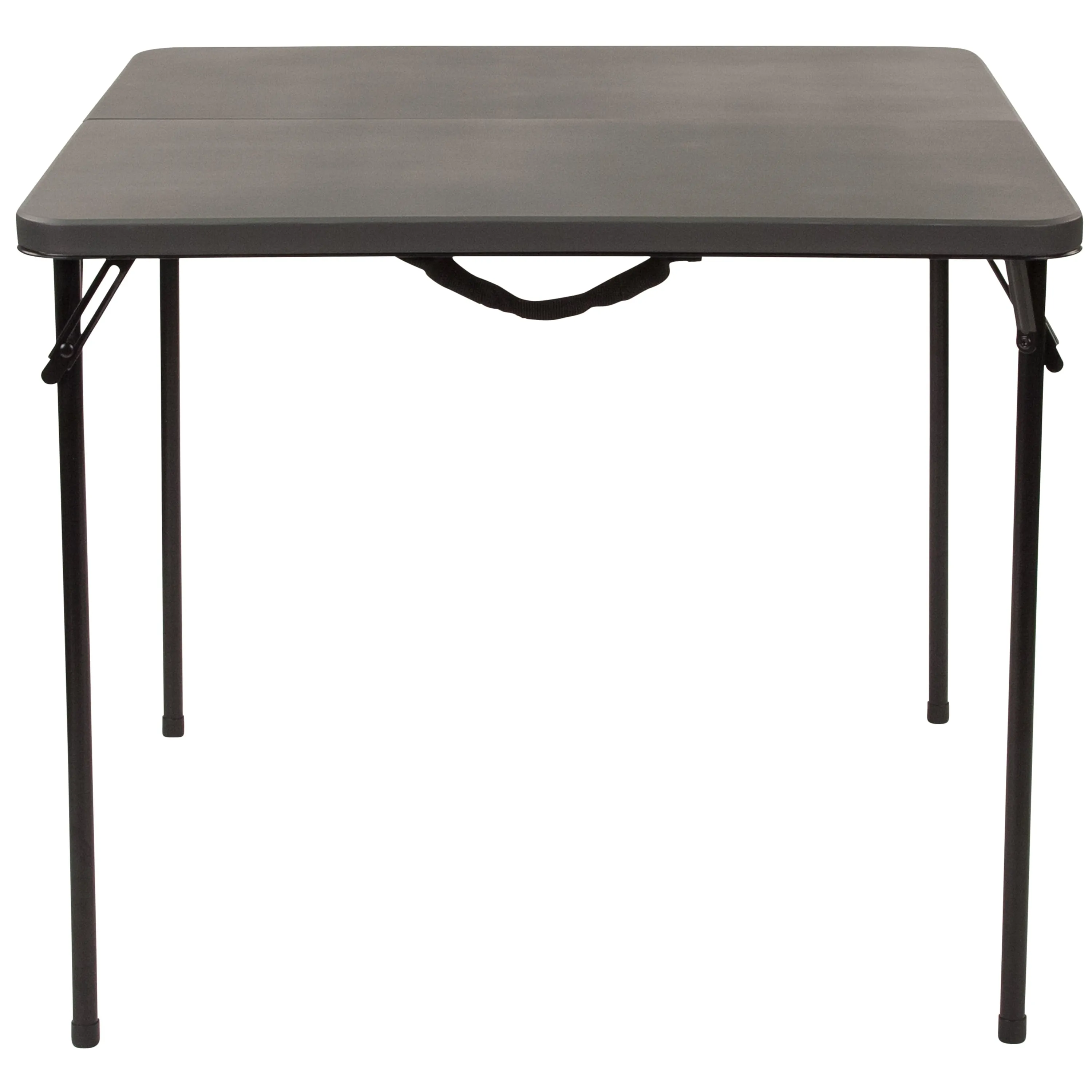 Dunham 2.83' Square Plastic Folding Event Table with Carrying Handle, White