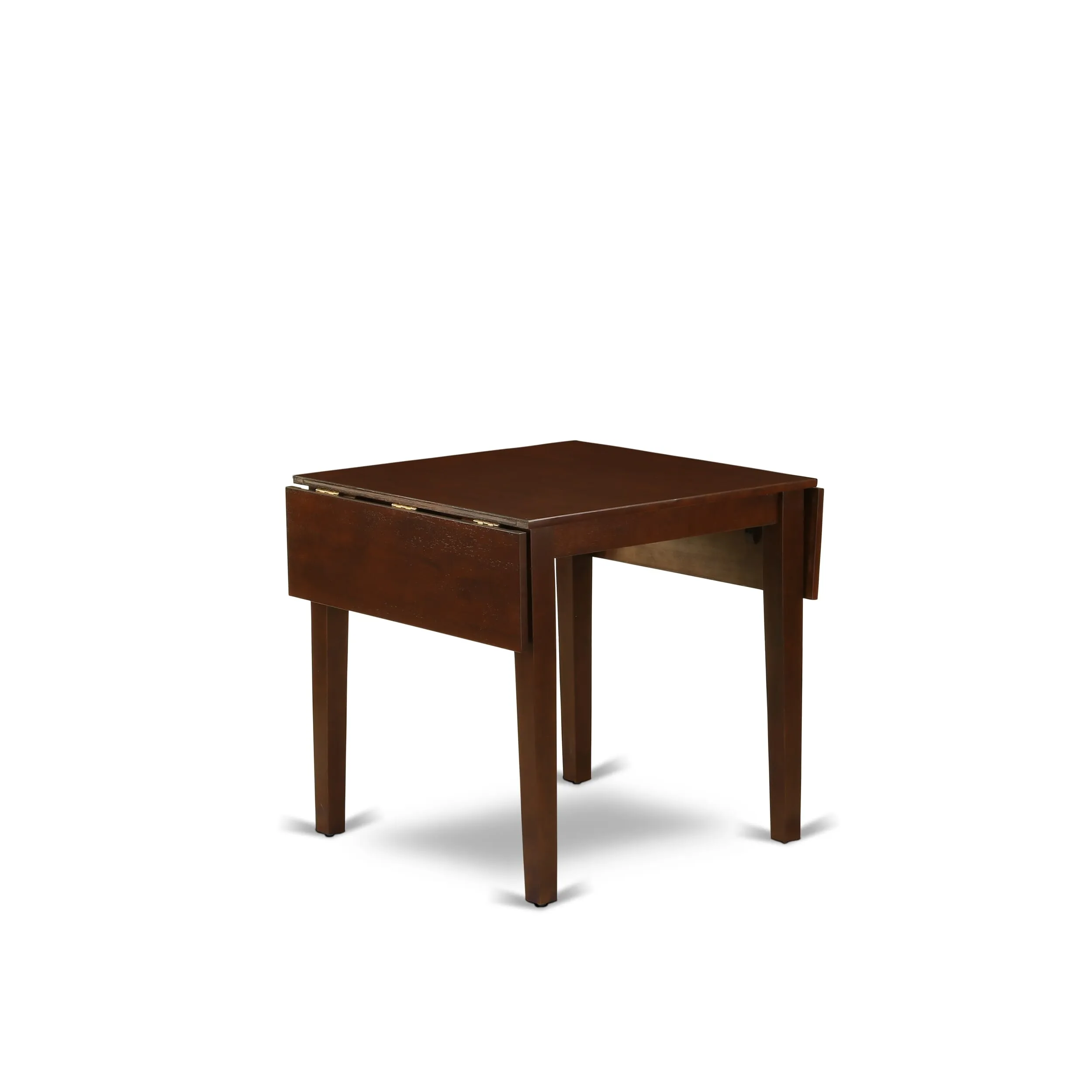 East West Furniture 1NDCE5-MAH-10 5 Piece Dining Room Table Set Includes a Rectangle Kitchen Table with Dropleaf and 4 Dahlia Linen Fabric Parsons Dining Chairs, 30x48 Inch, Mahogany