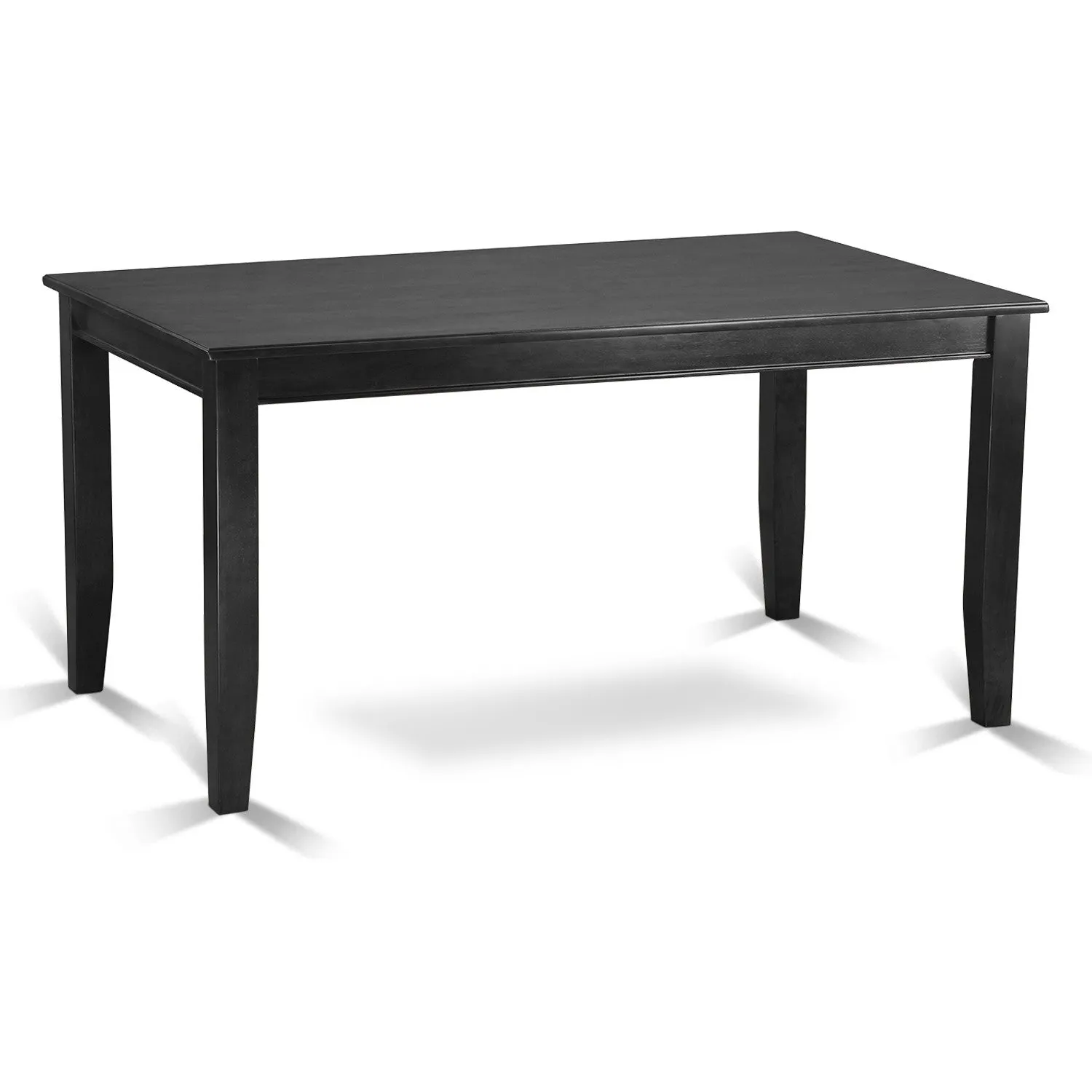 East West Furniture DUAN5-BLK-C 5 Piece Dining Room Furniture Set Includes a Rectangle Kitchen Table and 4 Linen Fabric Upholstered Dining Chairs, 36x60 Inch, Black