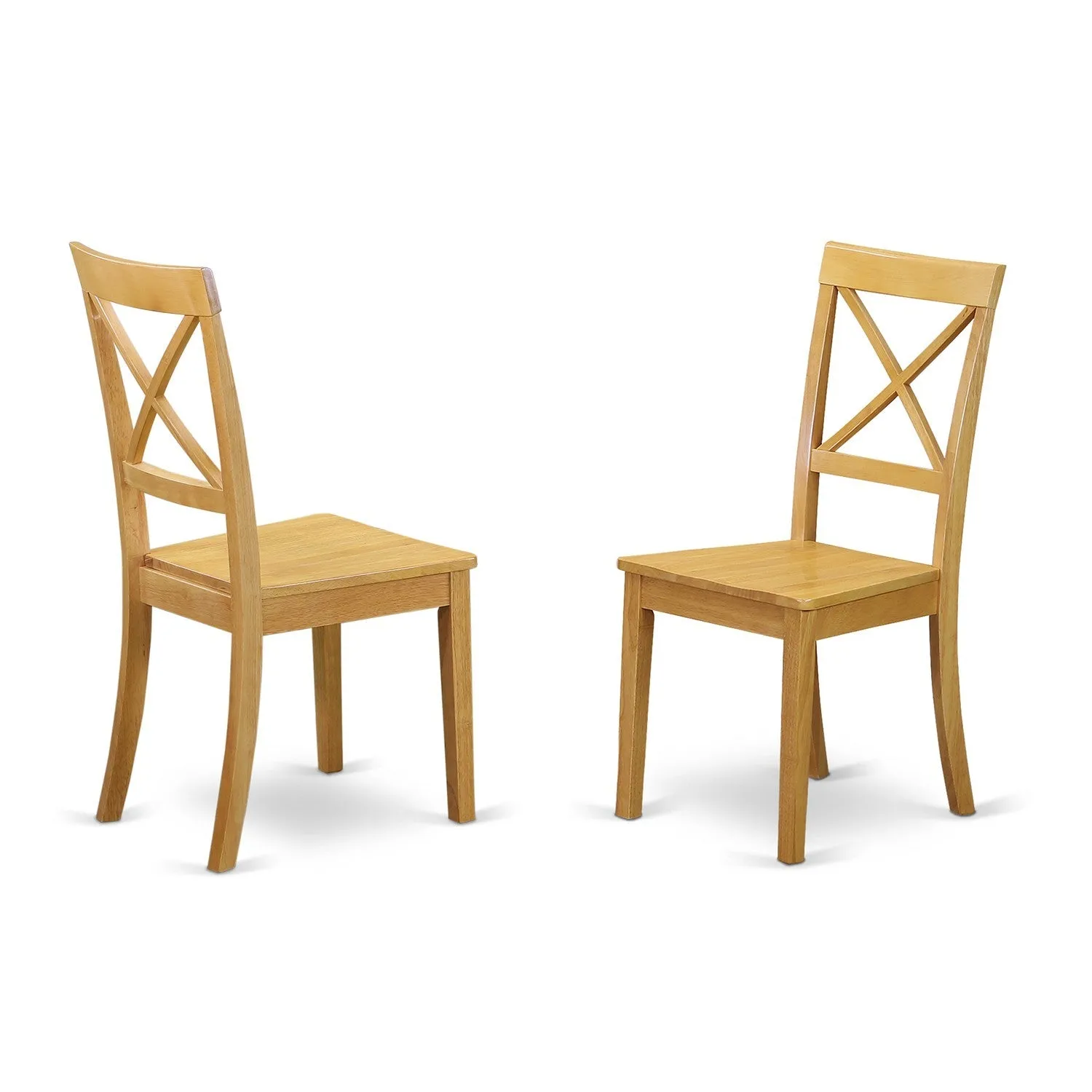 East West Furniture ESBO3-OAK-W 3 Piece Dining Set Contains a Round Dining Room Table with Pedestal and 2 Wood Seat Chairs, 30x30 Inch, Oak