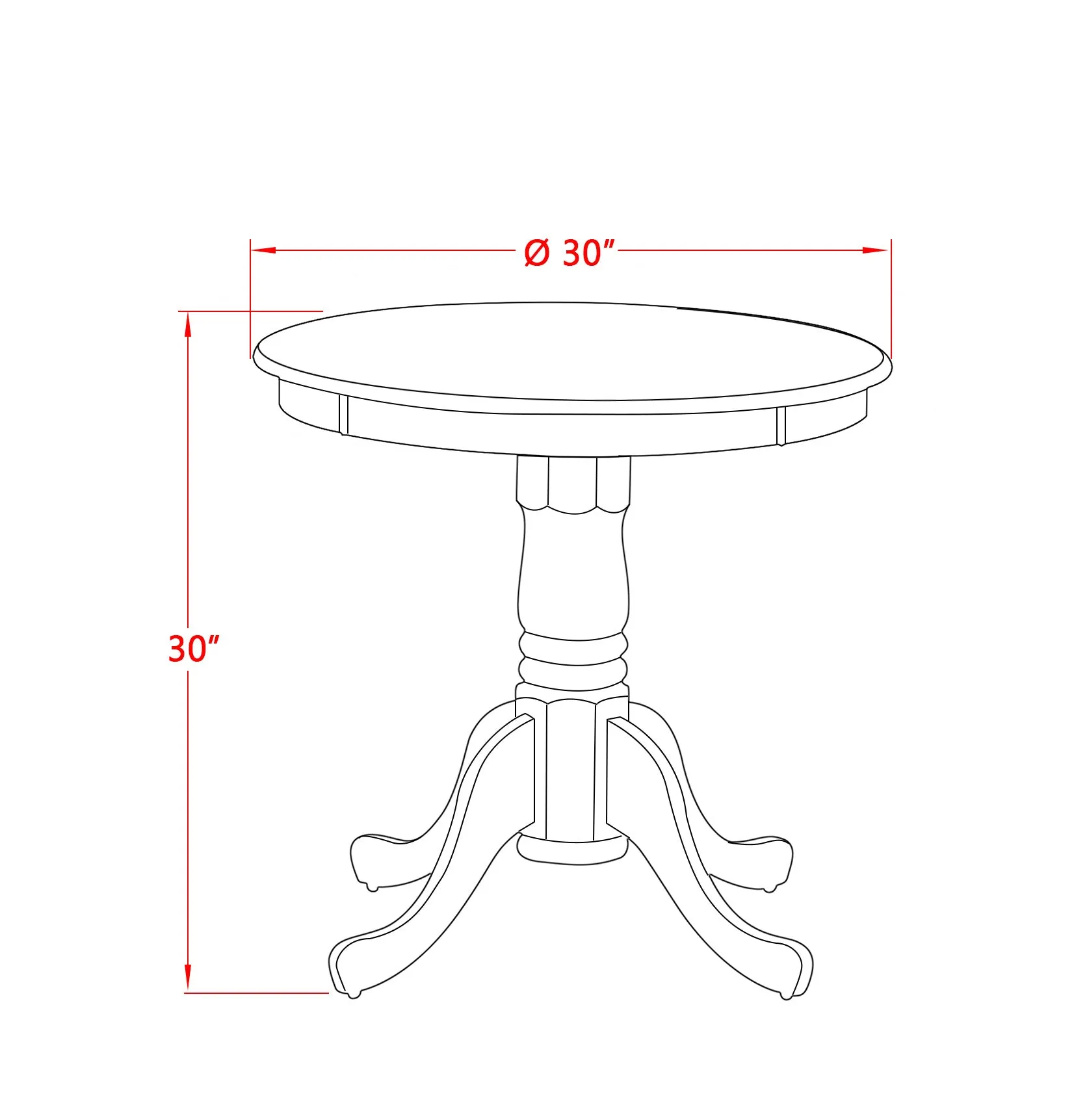 East West Furniture ESLA3-MAH-04 3 Piece Kitchen Table & Chairs Set Contains a Round Dining Room Table with Pedestal and 2 Light Tan Linen Fabric Parsons Chairs, 30x30 Inch, Mahogany