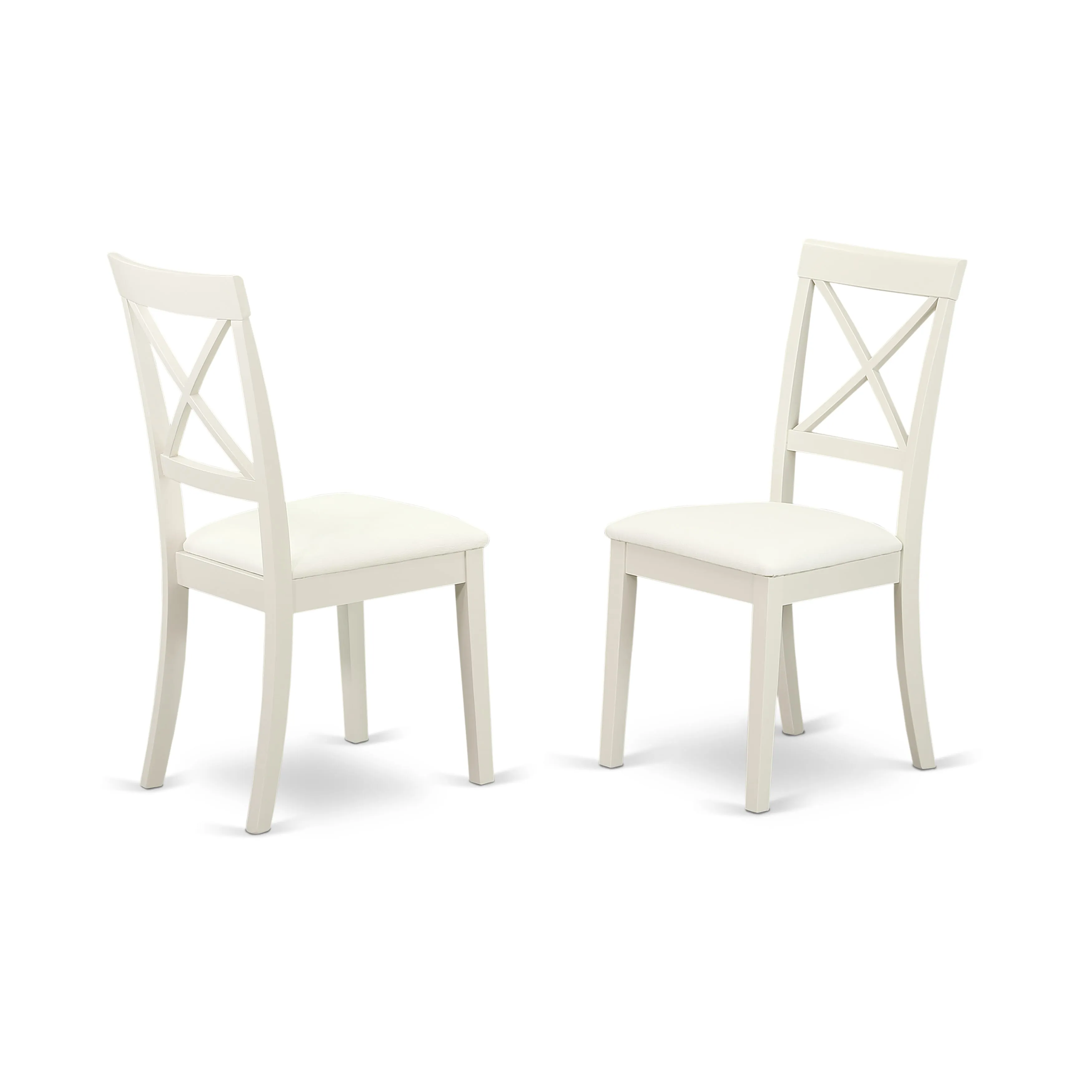 East West Furniture NDBO5-LWH-LC 5 Piece Dinette Set for 4 Includes a Rectangle Dining Room Table with Dropleaf and 4 Faux Leather Kitchen Dining Chairs, 30x48 Inch, Linen White