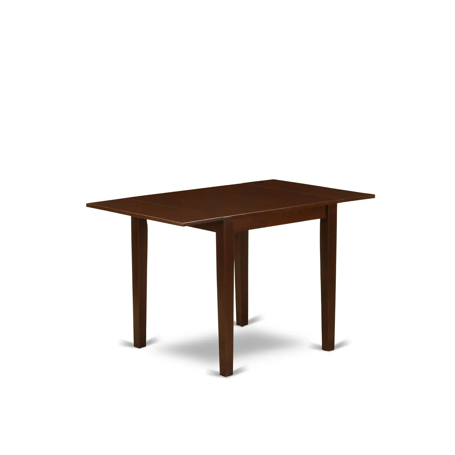 East West Furniture NDDR5-MAH-01 5 Piece Kitchen Table & Chairs Set Includes a Rectangle Dining Room Table with Dropleaf and 4 Cream Linen Fabric Parsons Chairs, 30x48 Inch, Mahogany