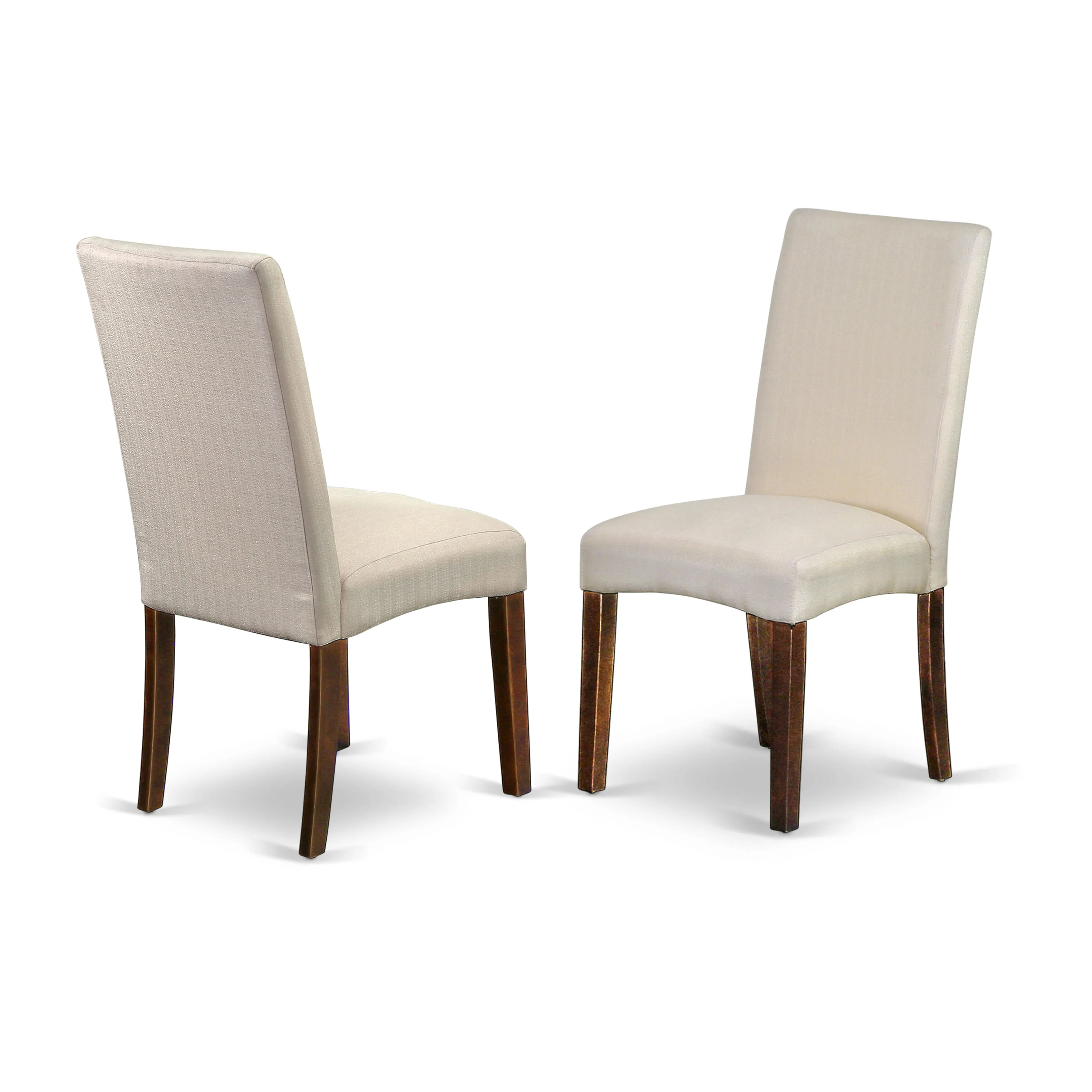 East West Furniture NDDR5-MAH-01 5 Piece Kitchen Table & Chairs Set Includes a Rectangle Dining Room Table with Dropleaf and 4 Cream Linen Fabric Parsons Chairs, 30x48 Inch, Mahogany