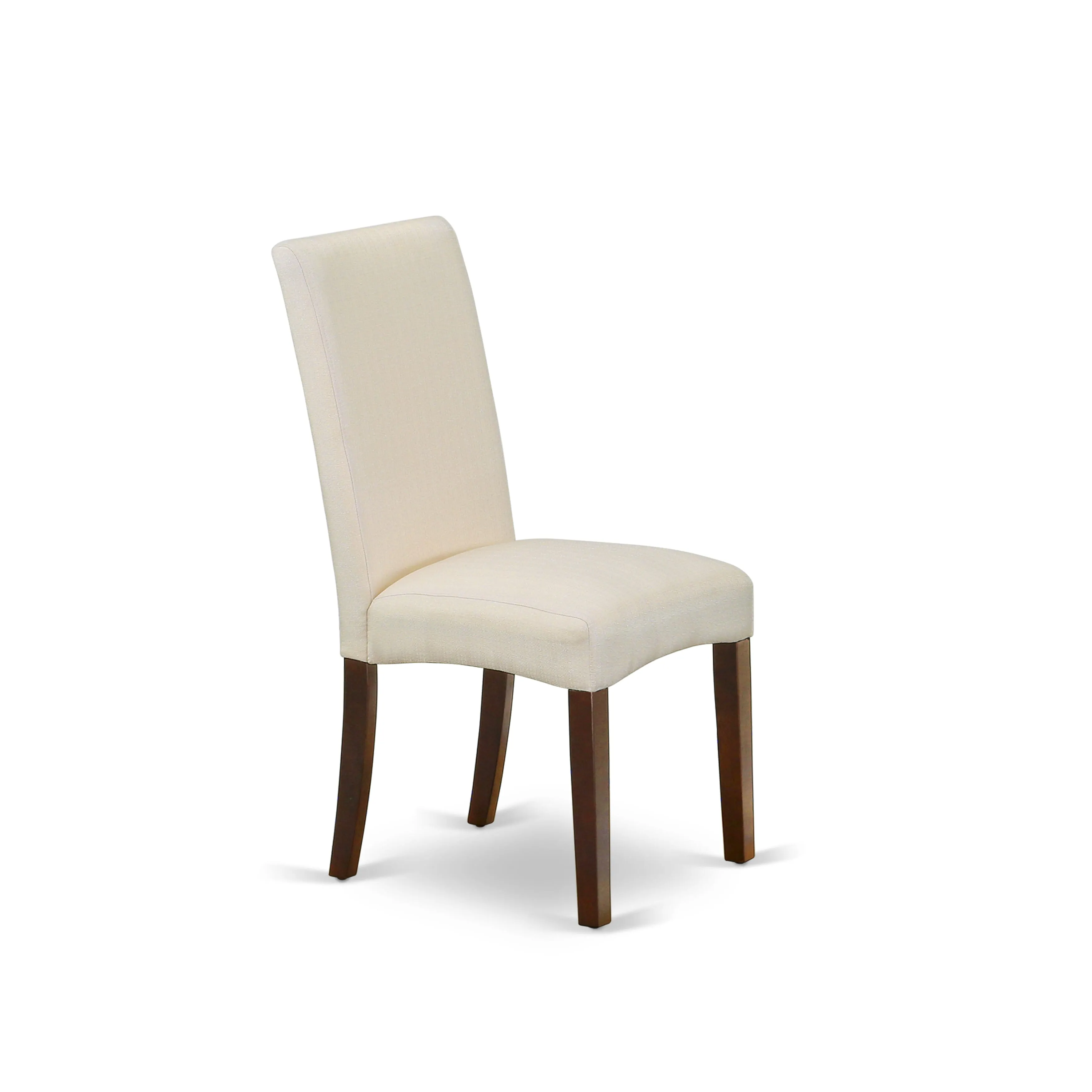 East West Furniture NDDR5-MAH-01 5 Piece Kitchen Table & Chairs Set Includes a Rectangle Dining Room Table with Dropleaf and 4 Cream Linen Fabric Parsons Chairs, 30x48 Inch, Mahogany