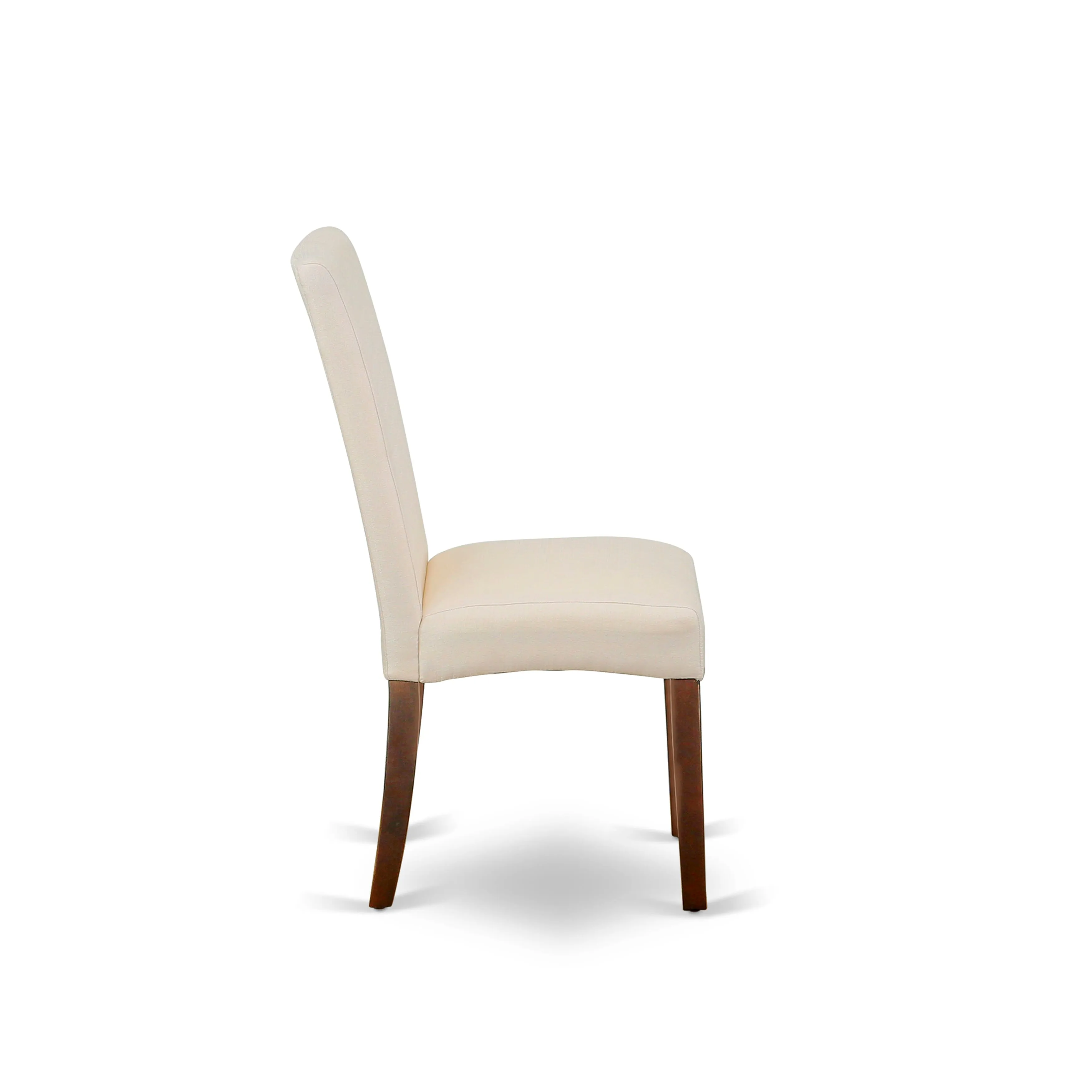 East West Furniture NDDR5-MAH-01 5 Piece Kitchen Table & Chairs Set Includes a Rectangle Dining Room Table with Dropleaf and 4 Cream Linen Fabric Parsons Chairs, 30x48 Inch, Mahogany