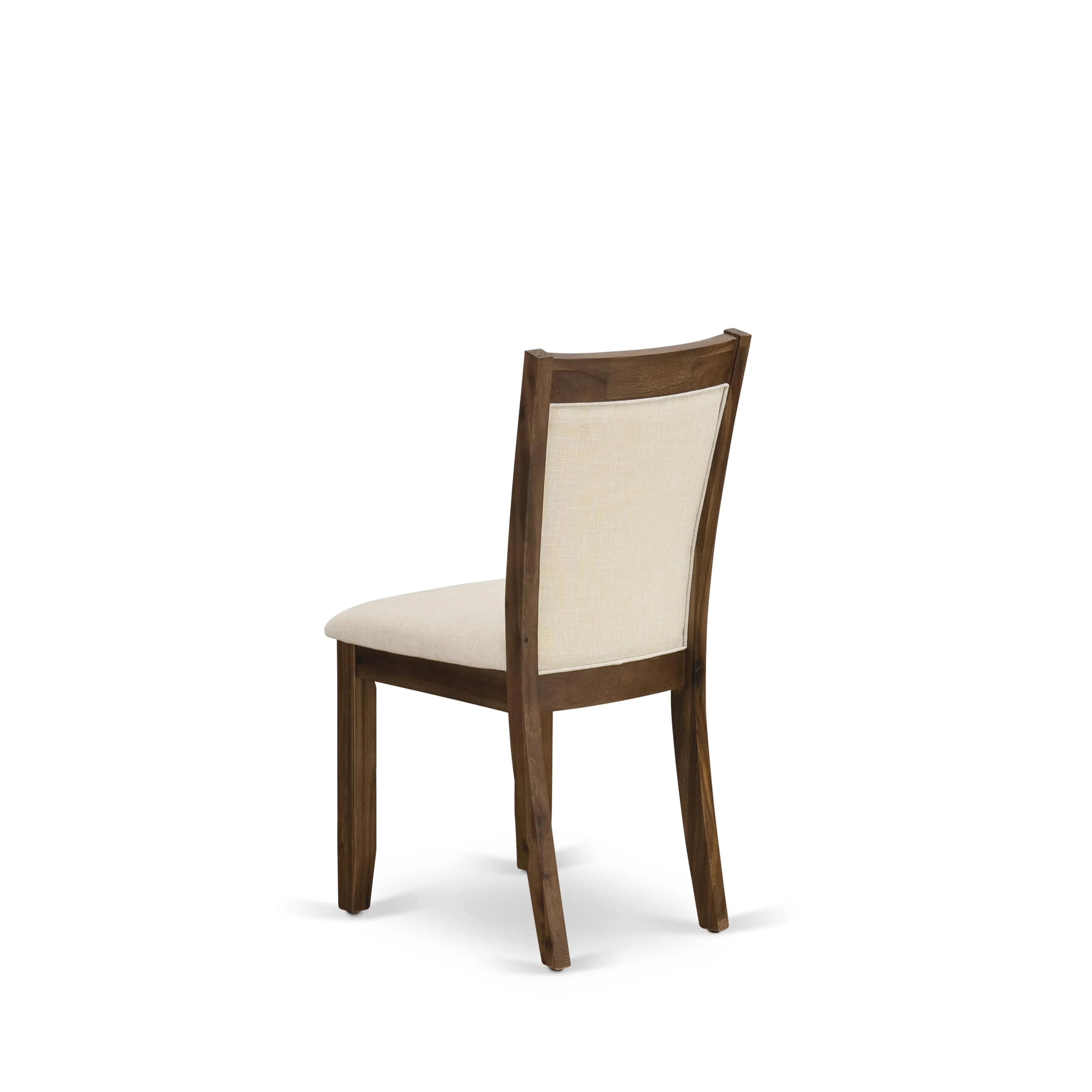 East West Furniture V727MZN32-6 6 Piece Dining Set Contains a Rectangle Dining Room Table with V-Legs and 4 Light Beige Linen Fabric Parson Chairs with a Bench