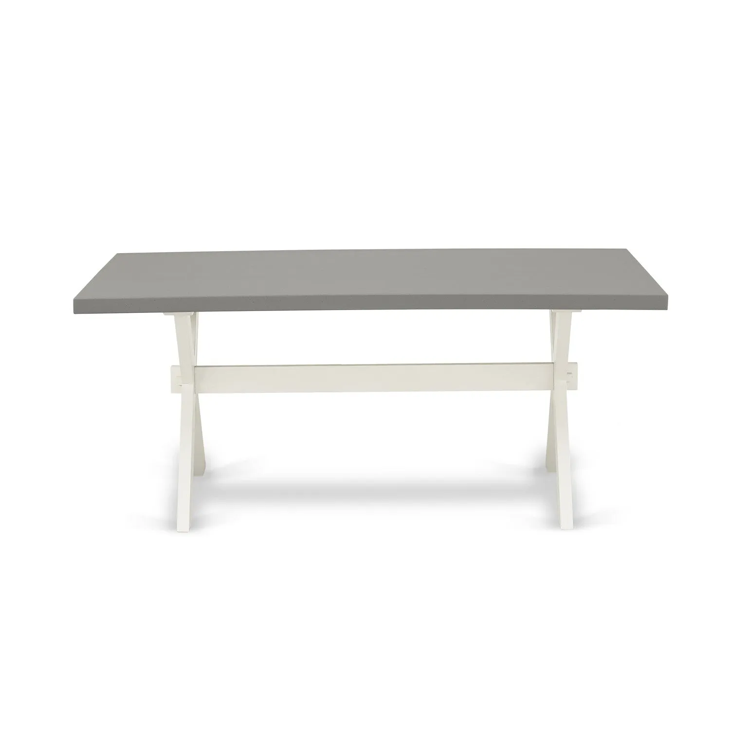 East West Furniture X097DR207-9 9 Piece Dining Table Set Includes a Rectangle Dining Room Table with X-Legs and 8 Gray Linen Fabric Upholstered Parson Chairs, 40x72 Inch, Multi-Color