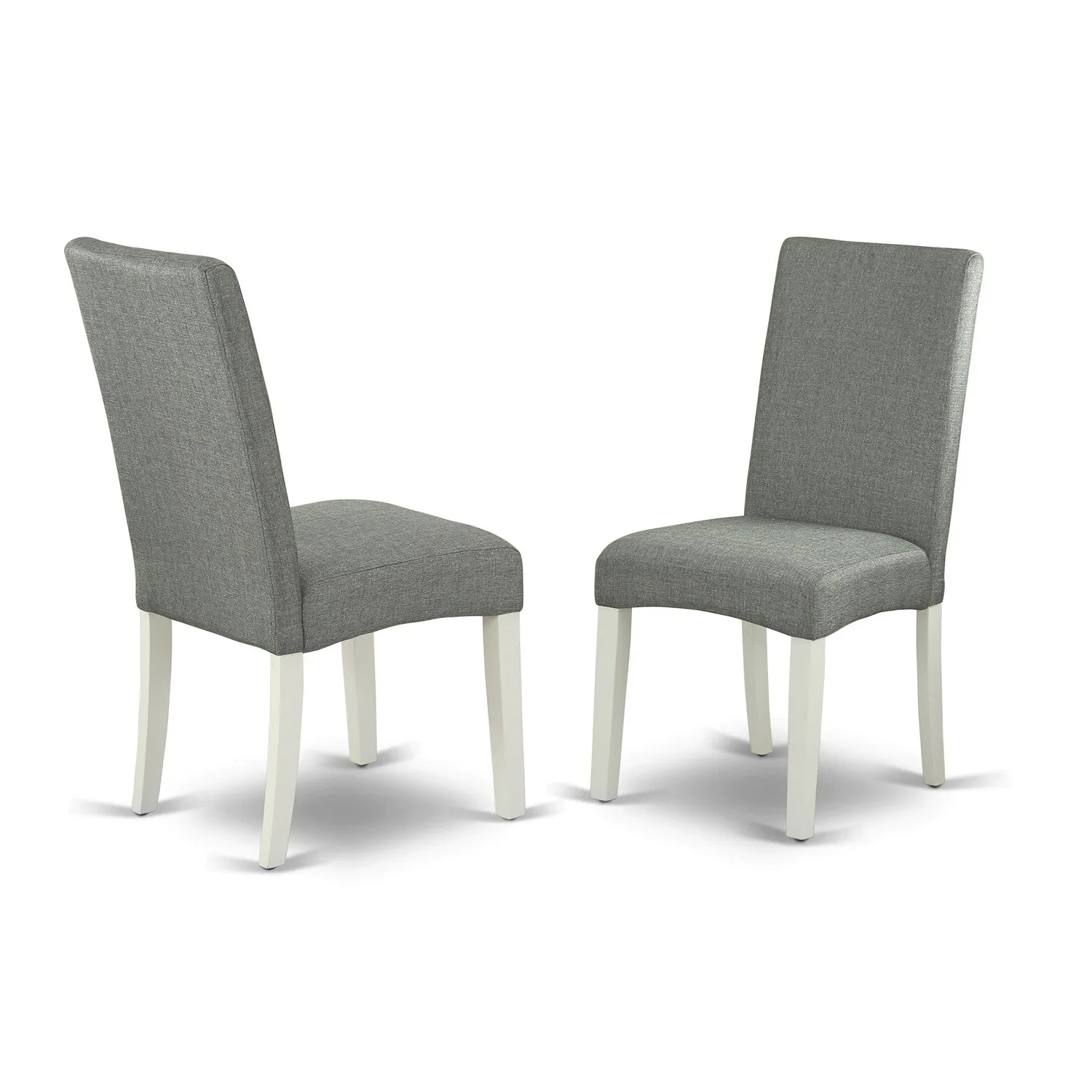East West Furniture X097DR207-9 9 Piece Dining Table Set Includes a Rectangle Dining Room Table with X-Legs and 8 Gray Linen Fabric Upholstered Parson Chairs, 40x72 Inch, Multi-Color