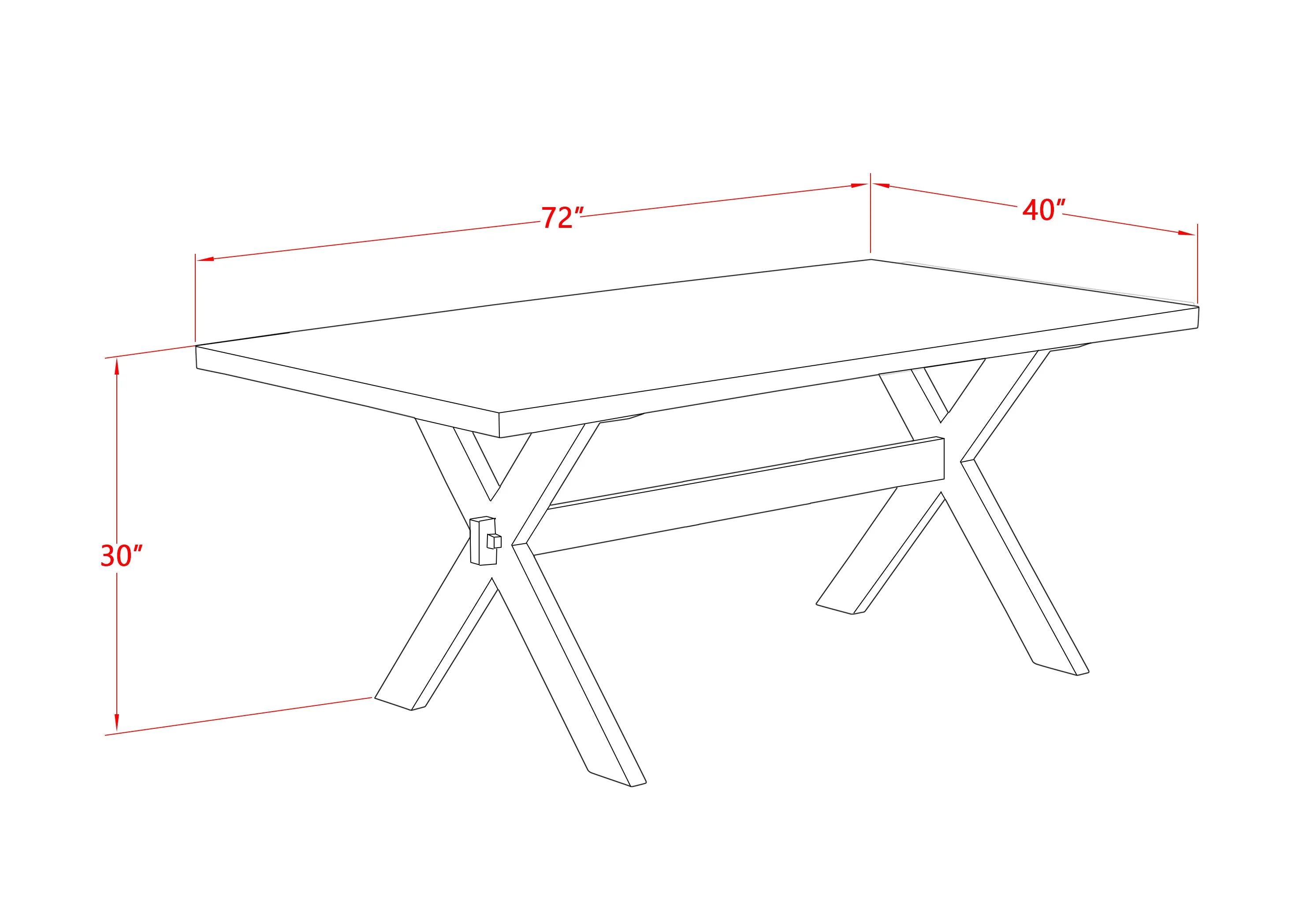 East West Furniture X097DR207-9 9 Piece Dining Table Set Includes a Rectangle Dining Room Table with X-Legs and 8 Gray Linen Fabric Upholstered Parson Chairs, 40x72 Inch, Multi-Color