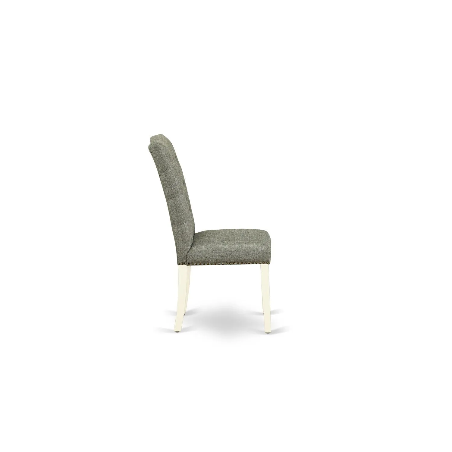 East West Furniture X097EL207-7 7 Piece Dining Room Table Set Consist of a Rectangle Kitchen Table with X-Legs and 6 Gray Linen Fabric Parson Dining Chairs, 40x72 Inch, Multi-Color