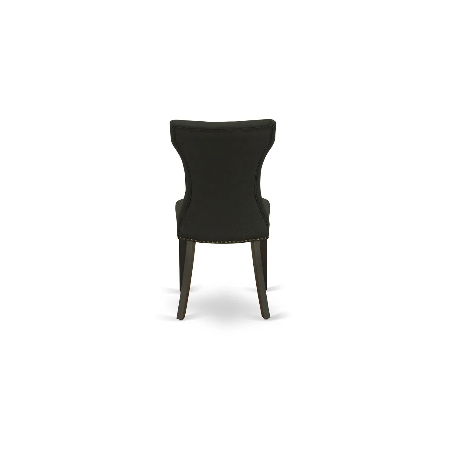 East West Furniture X696GA124-6 6 Piece Modern Dining Table Set Contains a Rectangle Wooden Table with X-Legs and 4 Black Linen Fabric Parson Chairs with a Bench, 36x60 Inch, Multi-Color