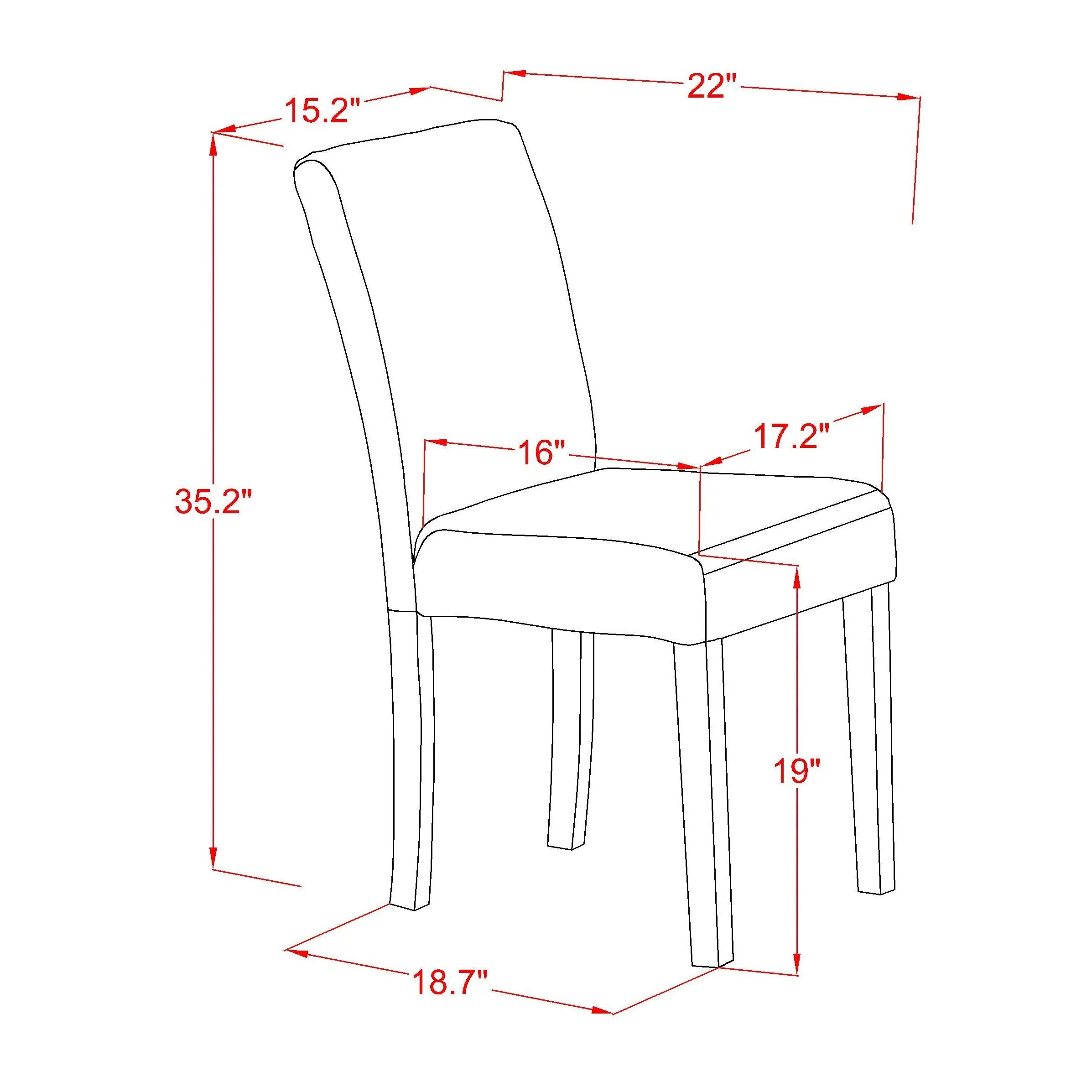 East West Furniture X697AB106-7 7 Piece Kitchen Table Set Consist of a Rectangle Dining Table with X-Legs and 6 Shitake Linen Fabric Parson Dining Chairs, 40x72 Inch, Multi-Color