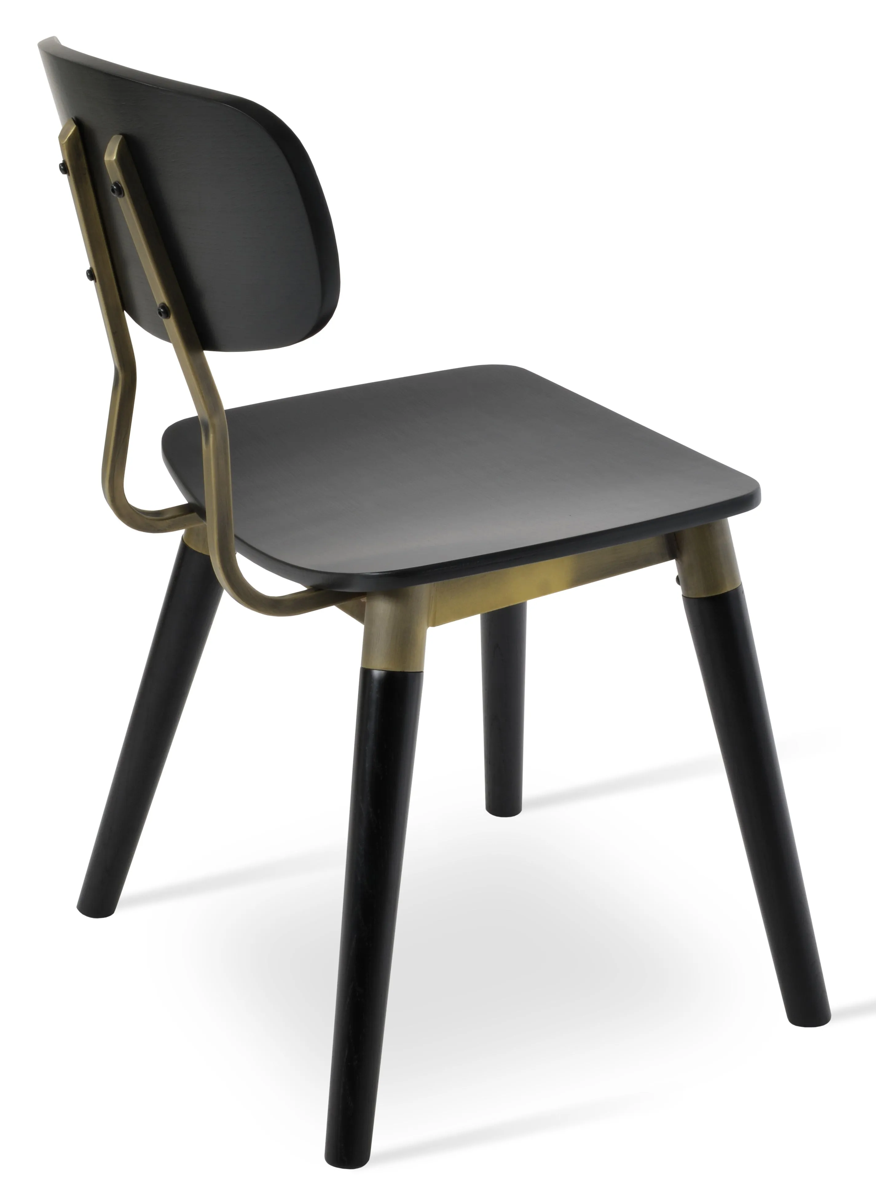 Esedra - Dining Chair with Plywood Black Veneer Seat and Black Finished Base by BNT sohoConcept