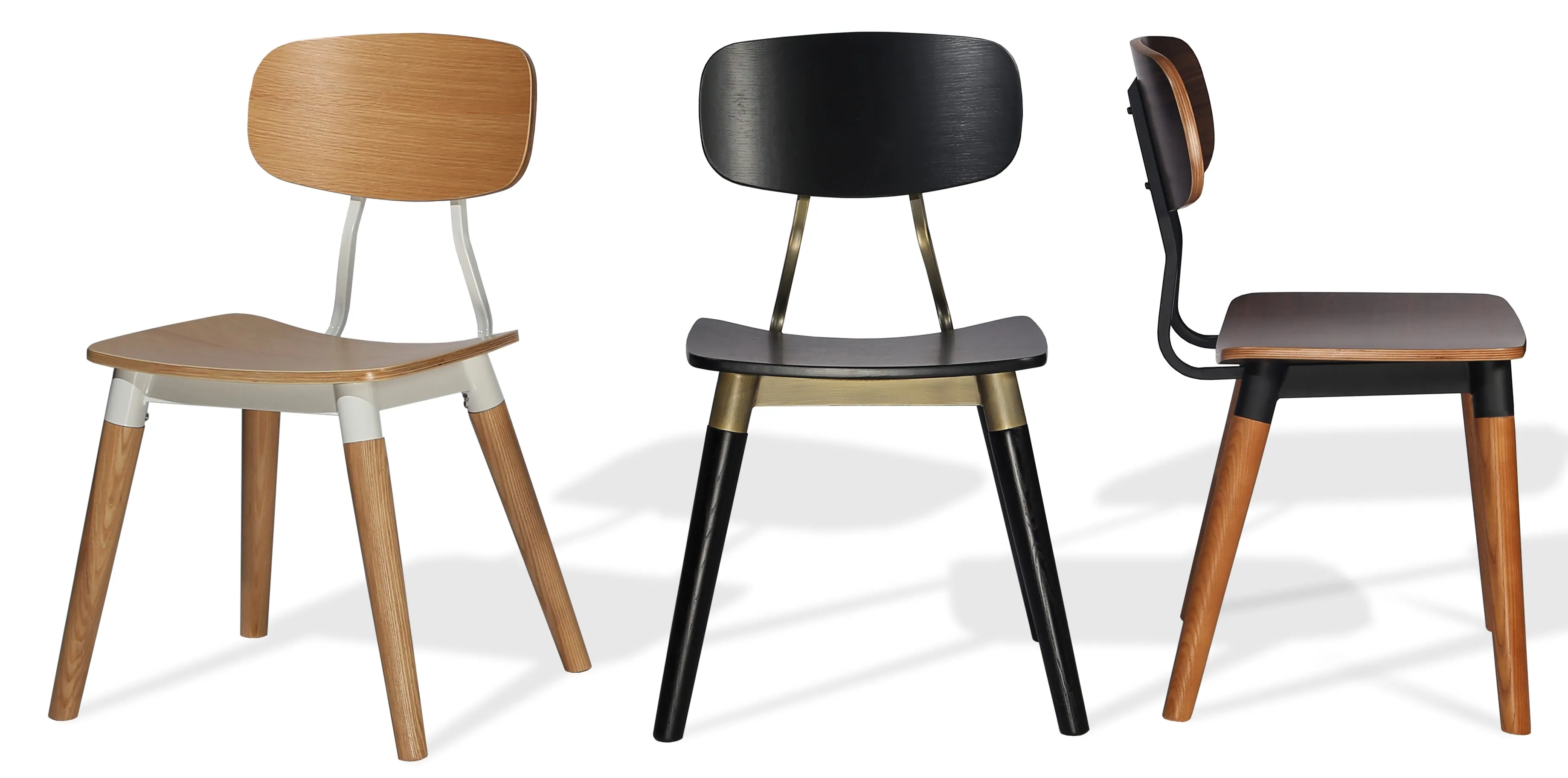 Esedra - Dining Chair with Plywood Black Veneer Seat and Black Finished Base by BNT sohoConcept