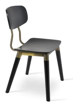 Esedra - Dining Chair with Plywood Black Veneer Seat and Black Finished Base by BNT sohoConcept