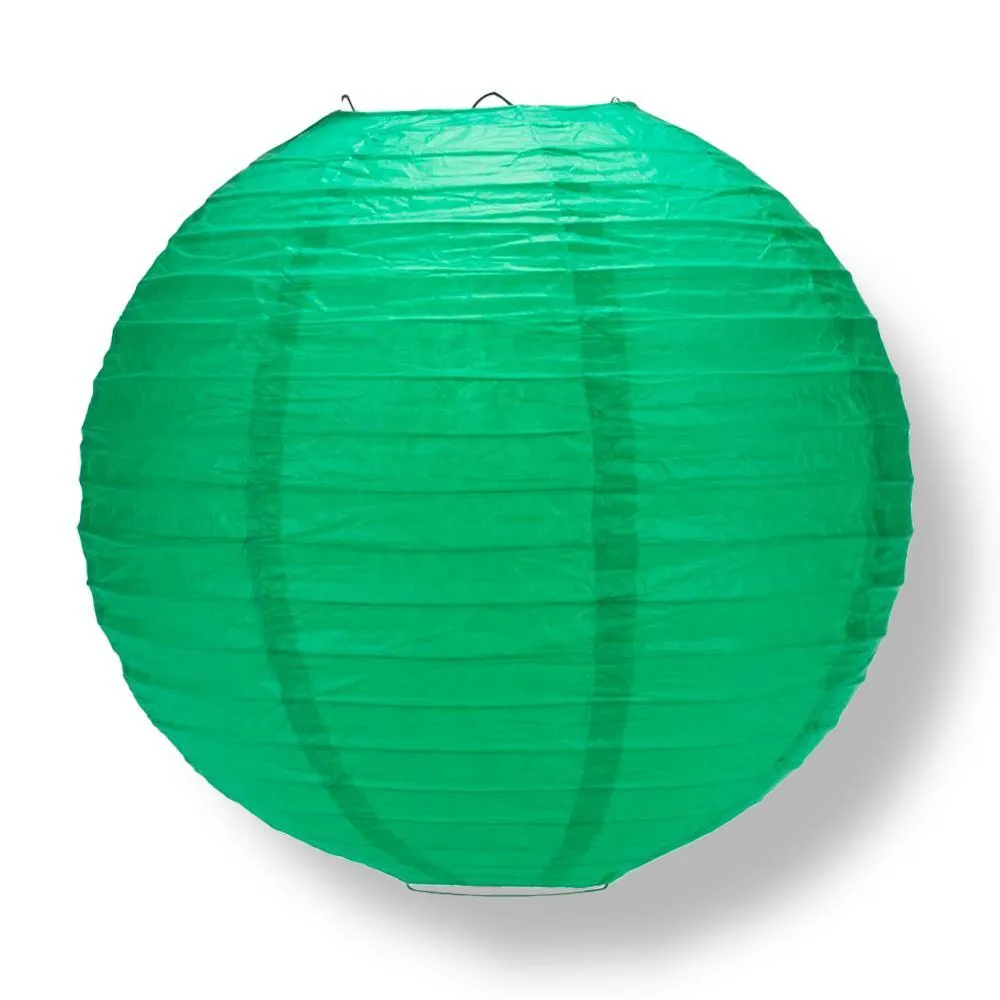 Greenery Color Party Pack Parallel Ribbed Paper Lantern Combo Set (12 pc Set)