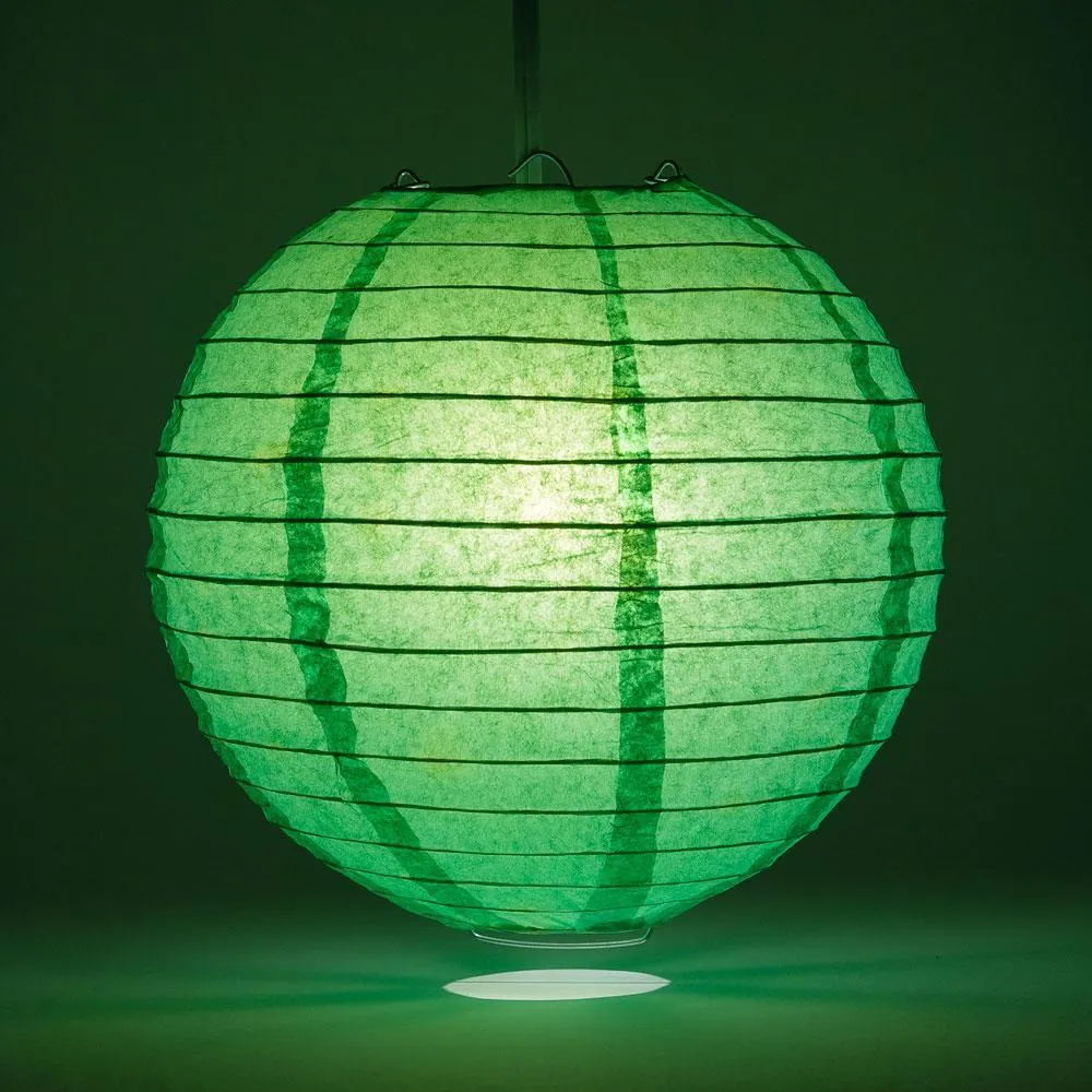 Greenery Color Party Pack Parallel Ribbed Paper Lantern Combo Set (12 pc Set)