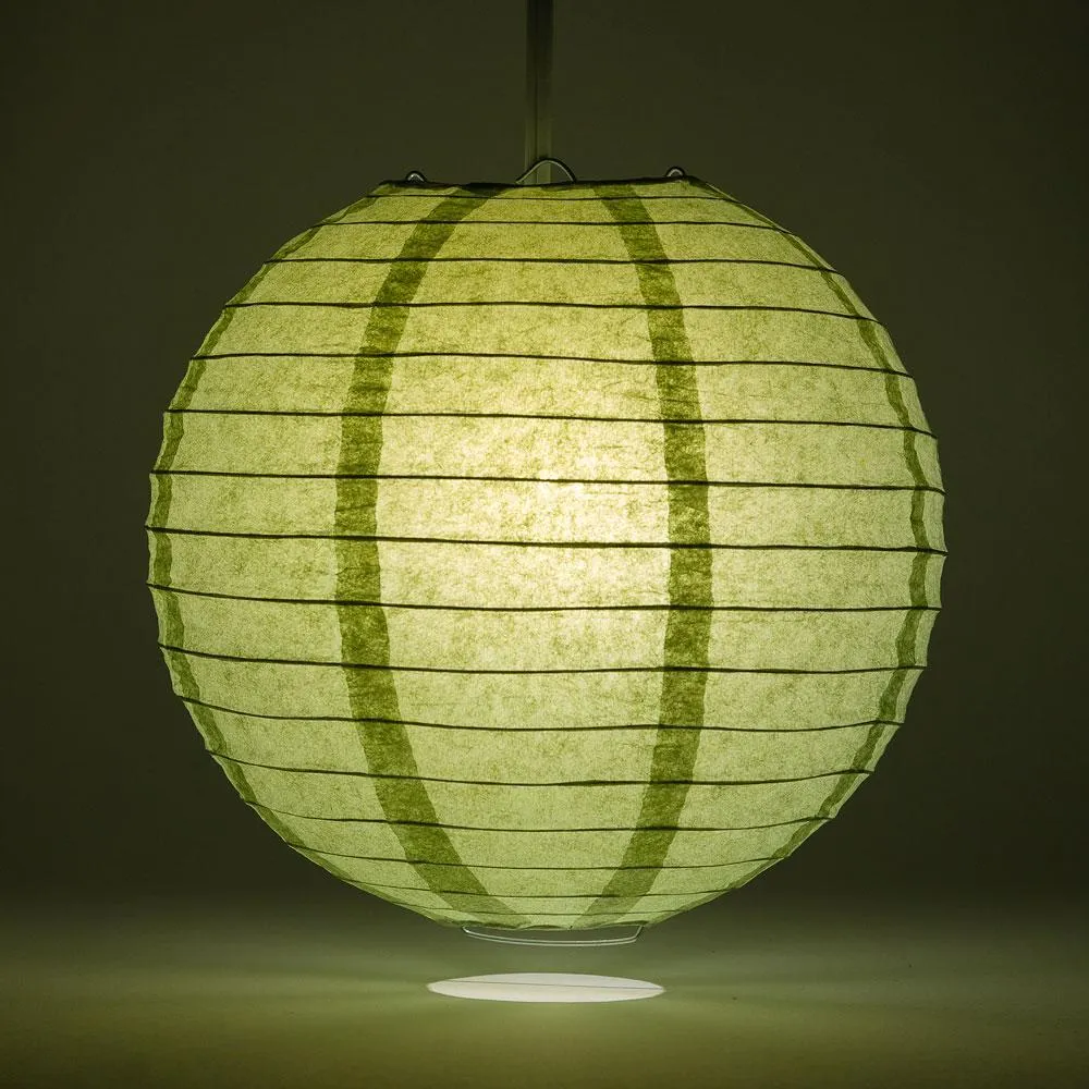 Greenery Color Party Pack Parallel Ribbed Paper Lantern Combo Set (12 pc Set)