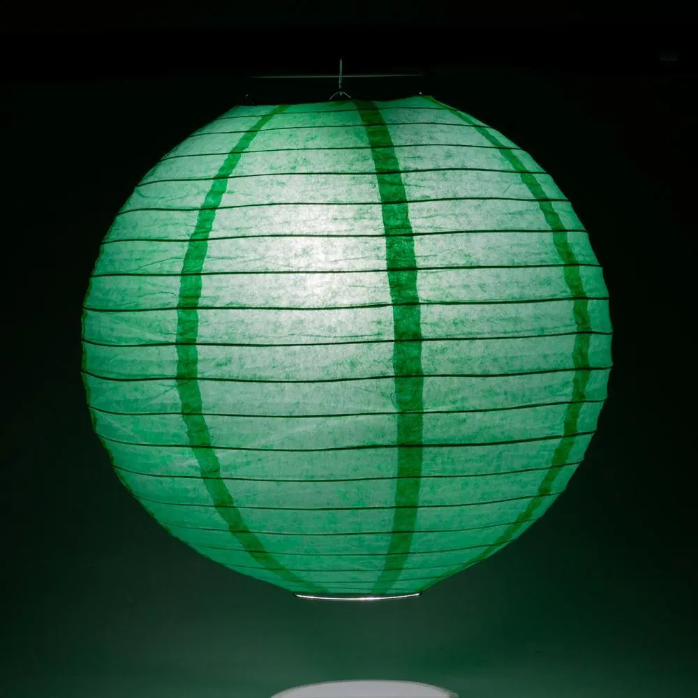 Greenery Color Party Pack Parallel Ribbed Paper Lantern Combo Set (12 pc Set)