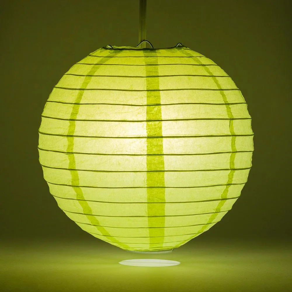 Greenery Color Party Pack Parallel Ribbed Paper Lantern Combo Set (12 pc Set)