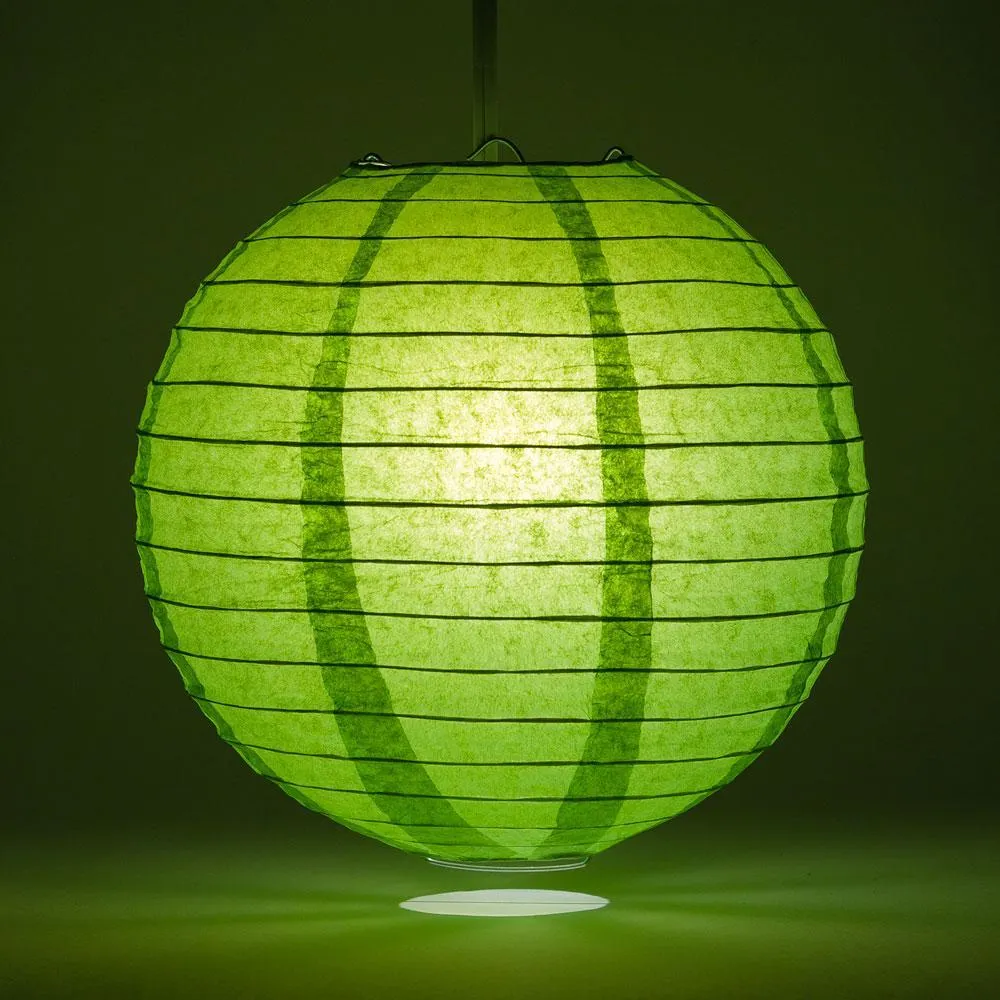 Greenery Color Party Pack Parallel Ribbed Paper Lantern Combo Set (12 pc Set)