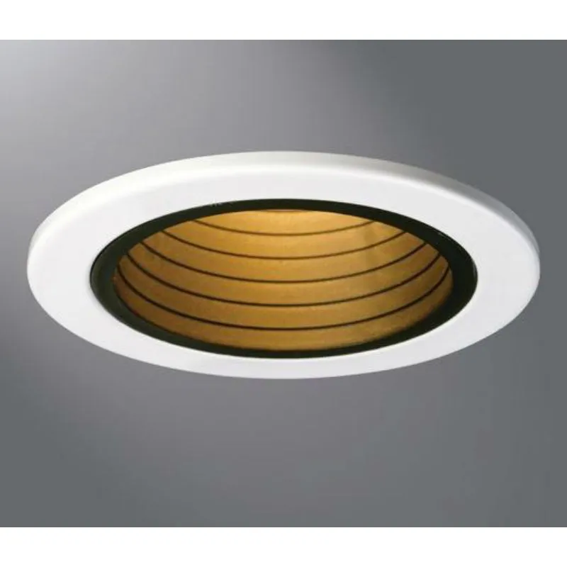 Halo® RE-4001BB Step Plastic Baffle w/ White Trim Ring, Black, 4"