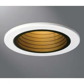 Halo® RE-4001BB Step Plastic Baffle w/ White Trim Ring, Black, 4"