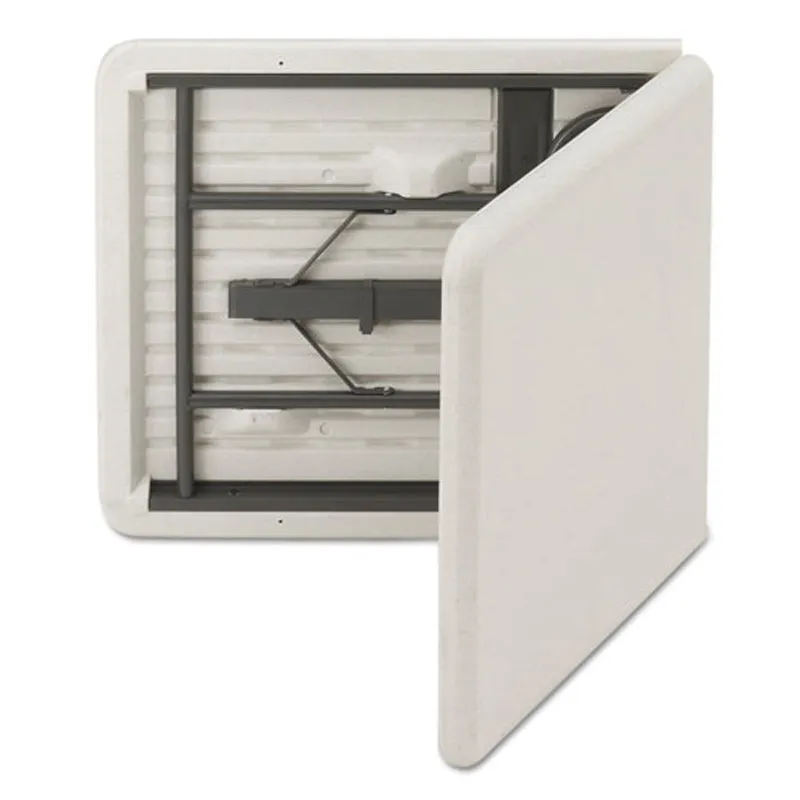 Indestructable Bi-Fold Rectangular Blow Molded Resin Folding Table, 60"w x 30"d x 29"h, Platinum