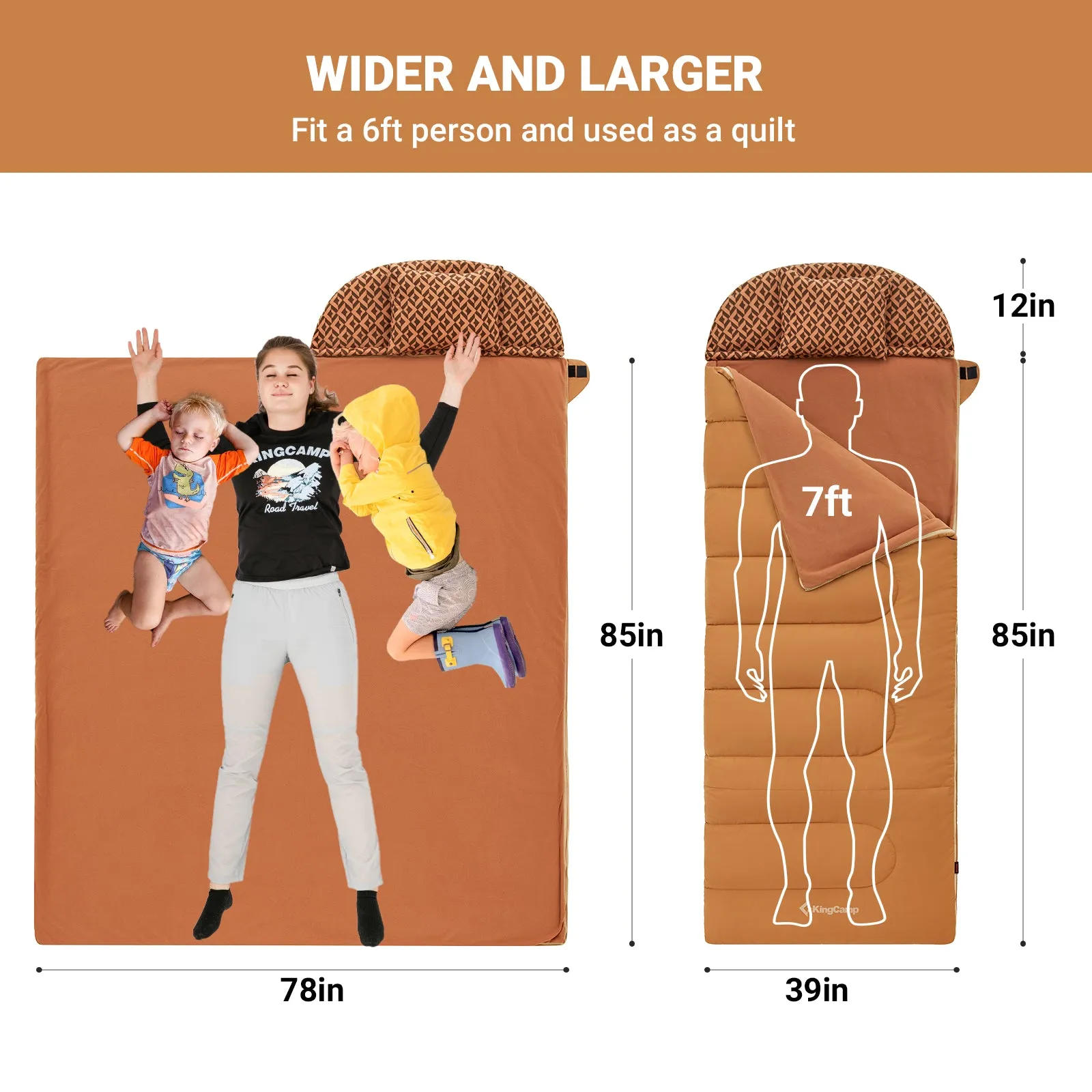 KingCamp 3-in-1 Sleeping Bag with Removable Liner