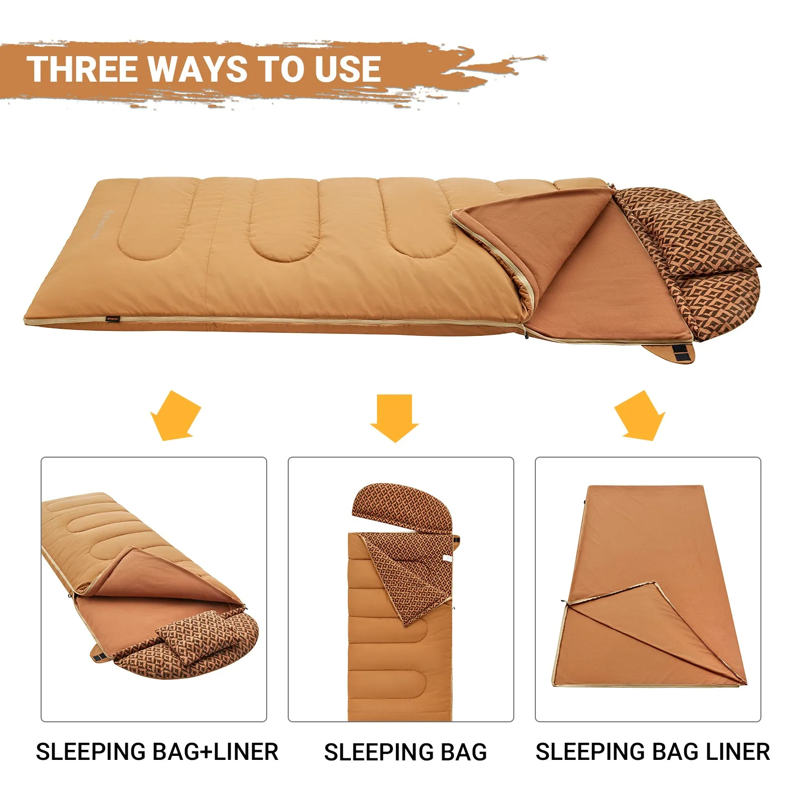 KingCamp 3-in-1 Sleeping Bag with Removable Liner