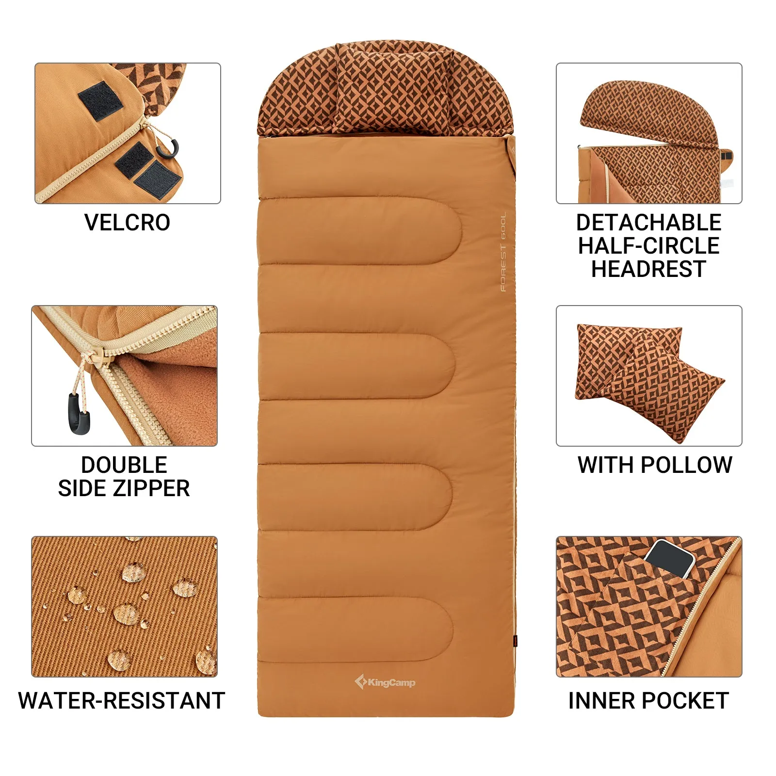 KingCamp 3-in-1 Sleeping Bag with Removable Liner