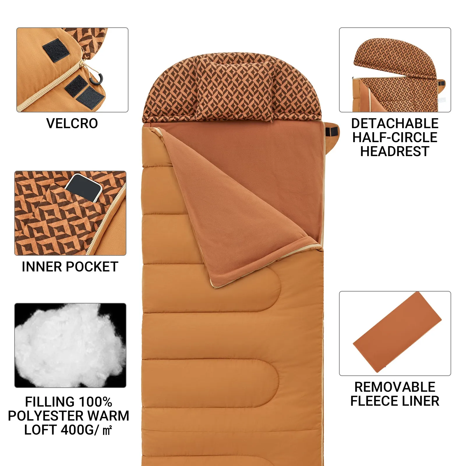 KingCamp 3-in-1 Sleeping Bag with Removable Liner