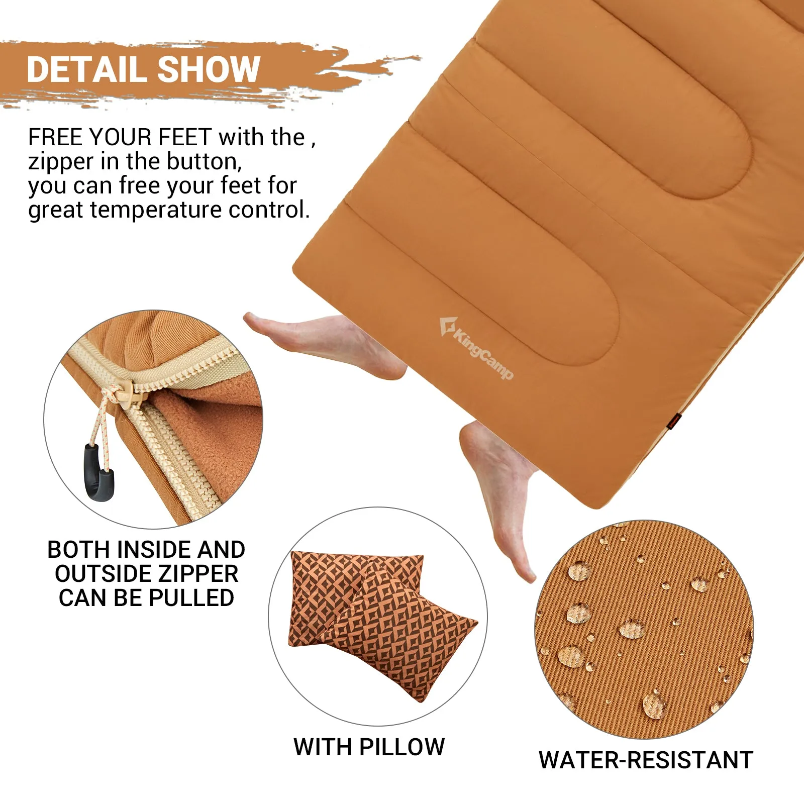KingCamp 3-in-1 Sleeping Bag with Removable Liner