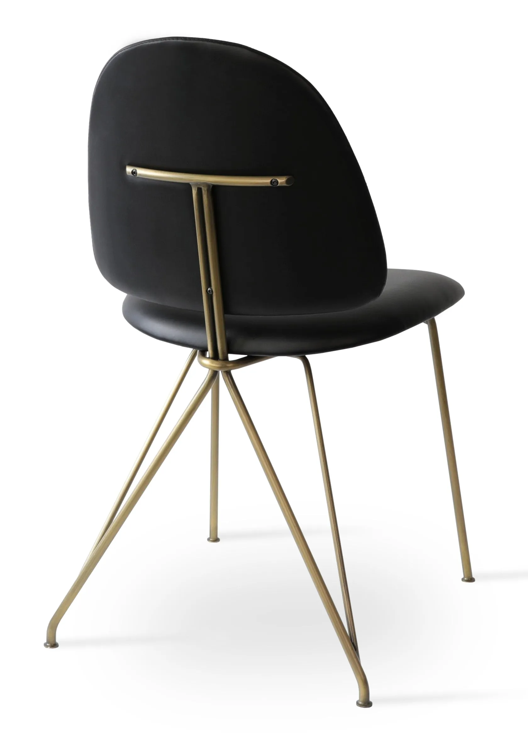 Langham - Side Chair with Black PPM Seat and Gold Brass Base by BNT sohoConcept