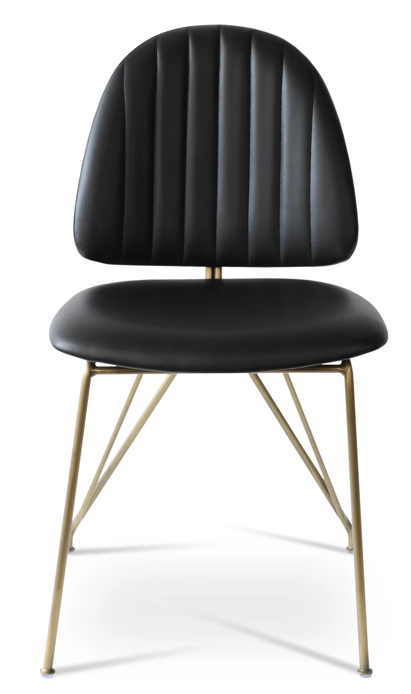 Langham - Side Chair with Black PPM Seat and Gold Brass Base by BNT sohoConcept