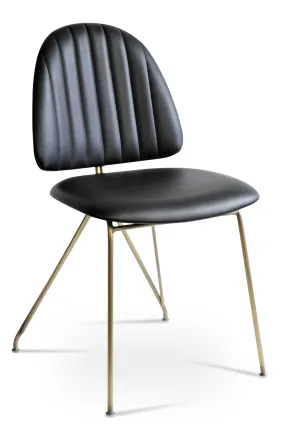 Langham - Side Chair with Black PPM Seat and Gold Brass Base by BNT sohoConcept