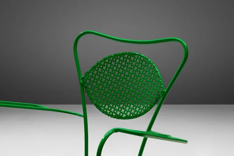 Large Set of Italian Patio Chairs in Lacquered Steel