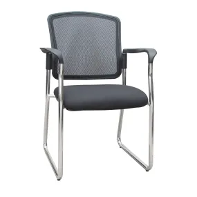 Max - Mesh Back, Chrome Frame, Standard Black Seat (with Arm)