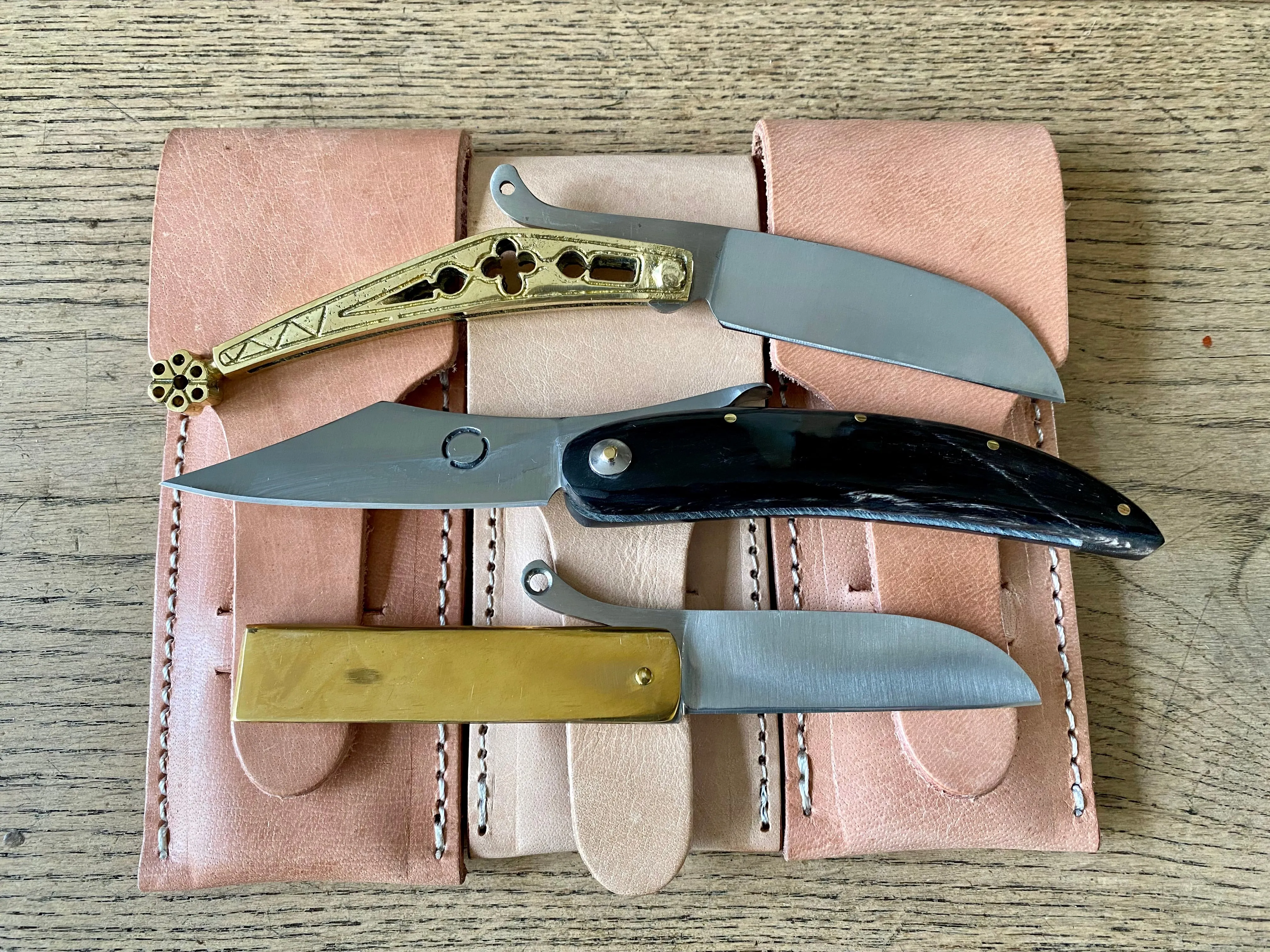 Medieval Brass Cased folding knife TCP65