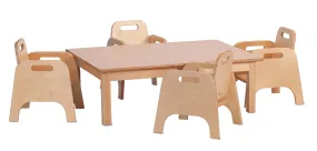 Millhouse Small Rectangular Table plus 4 Sturdy Chairs