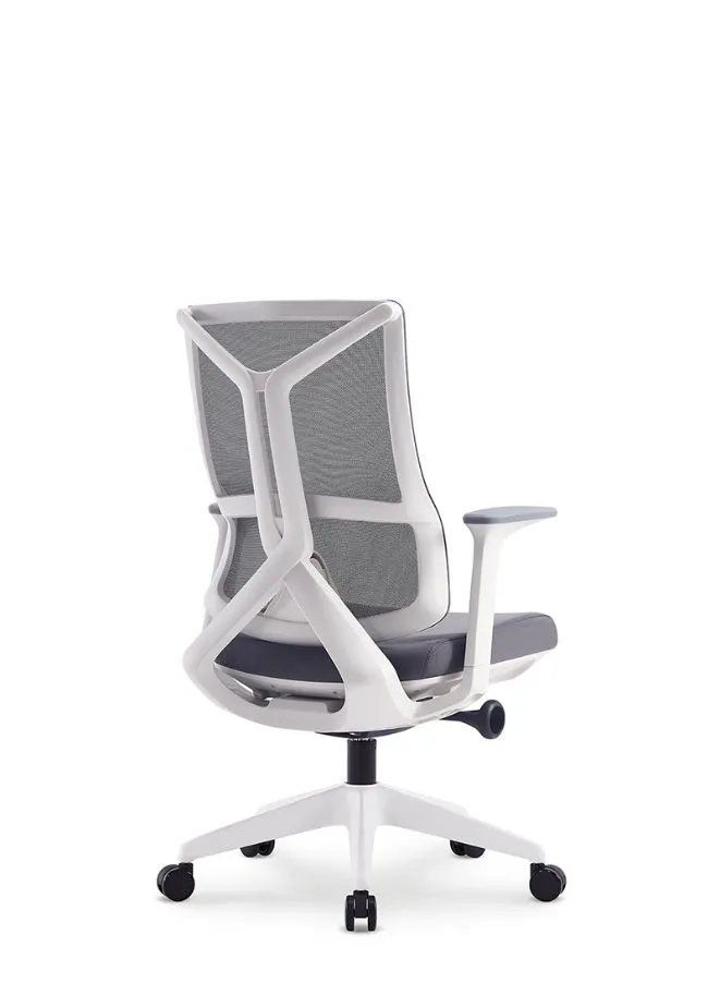 Modern Ergonomic Office Chair Without Headrest for Office, Home Office and Shops, Medium Back, Grey