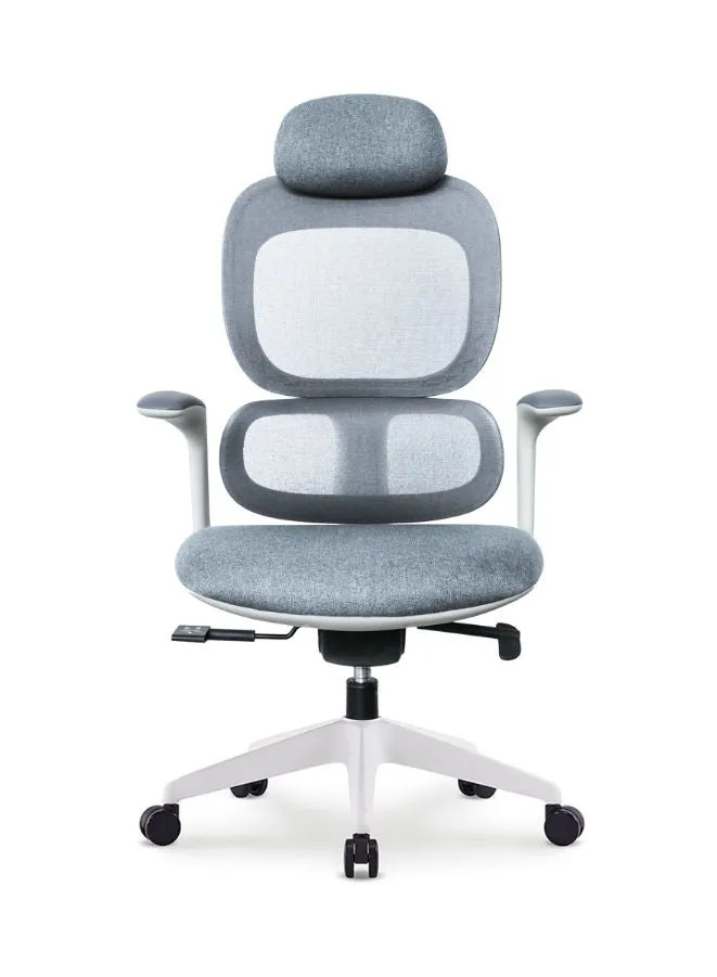 Modern Executive Ergonomic Office Chair With Sliding Seat and Headrest, White Frame for Office, Home and Shops
