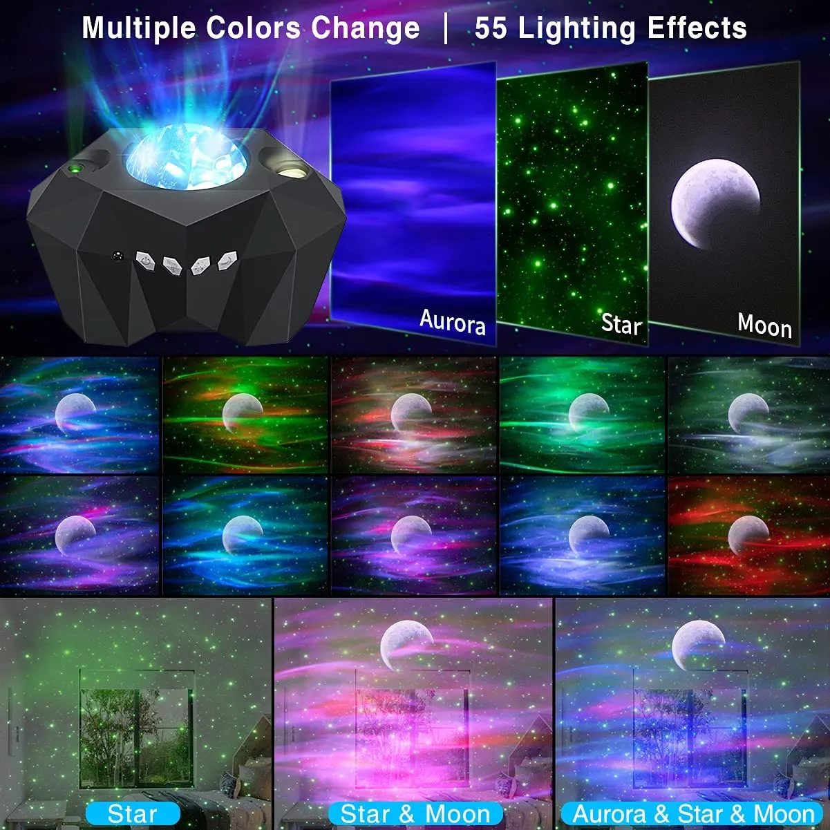Northern Lights Galaxy Projector Aurora Star Projector Night Light