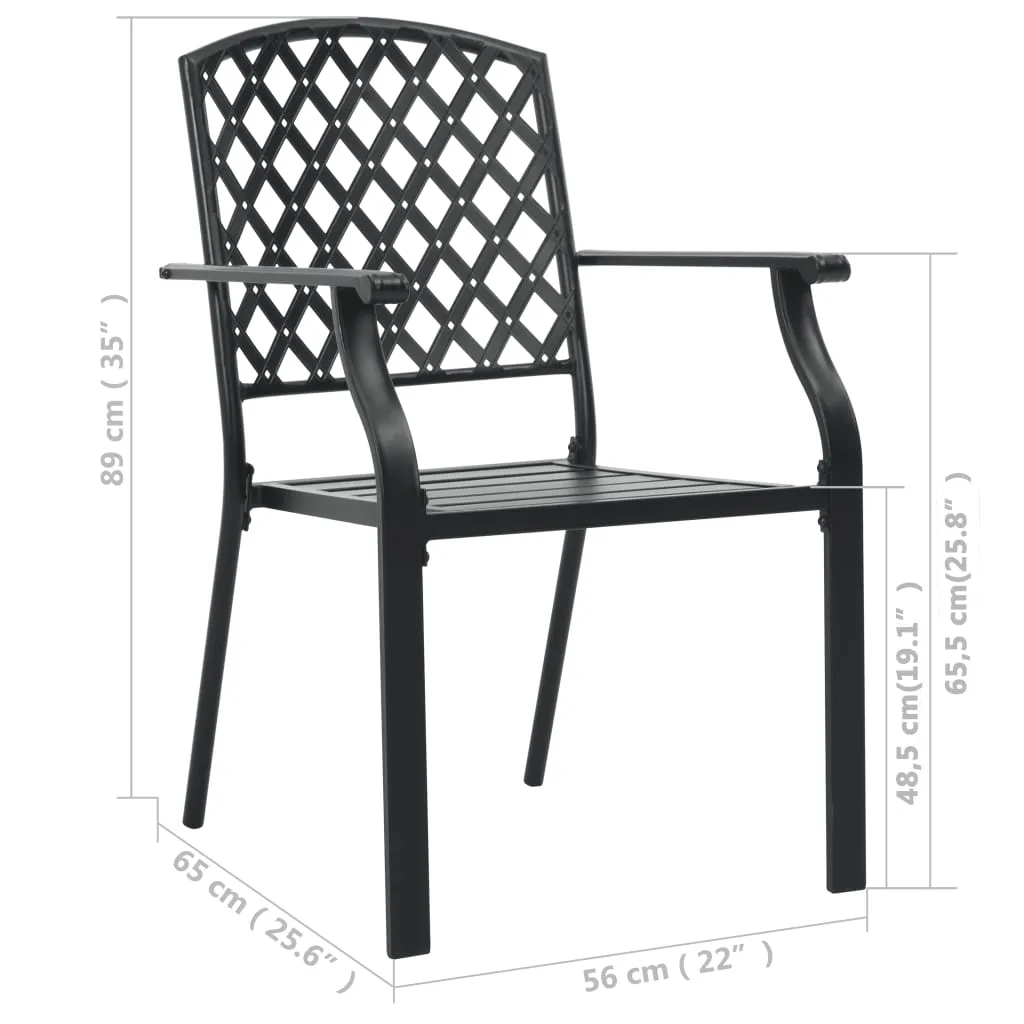 Patio Chairs 4 pcs Mesh Design Steel Black