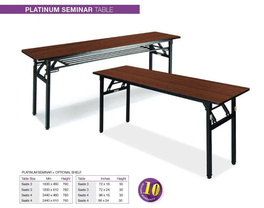 Platinum - 8ft - Narrow Seminar Folding Tables